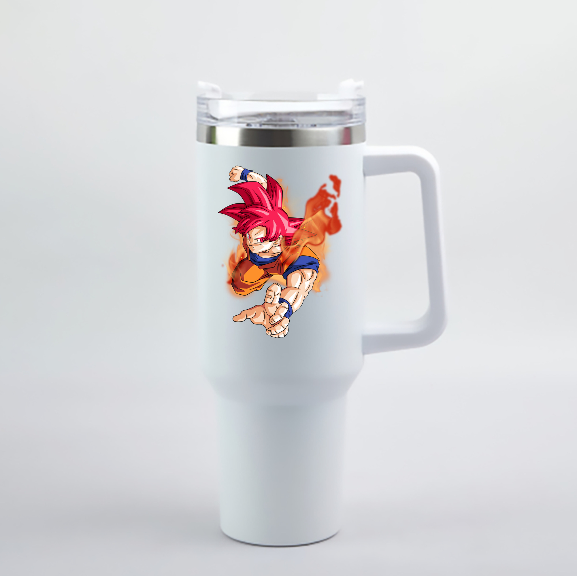 （画像用） ドラゴンボール 孫悟空（そん ごくう）Son Goku カカロット DRAGON BALL Kakarotto 1200mL車用タンブラー - クリスタルステッカー（プラスチックストロー付き）