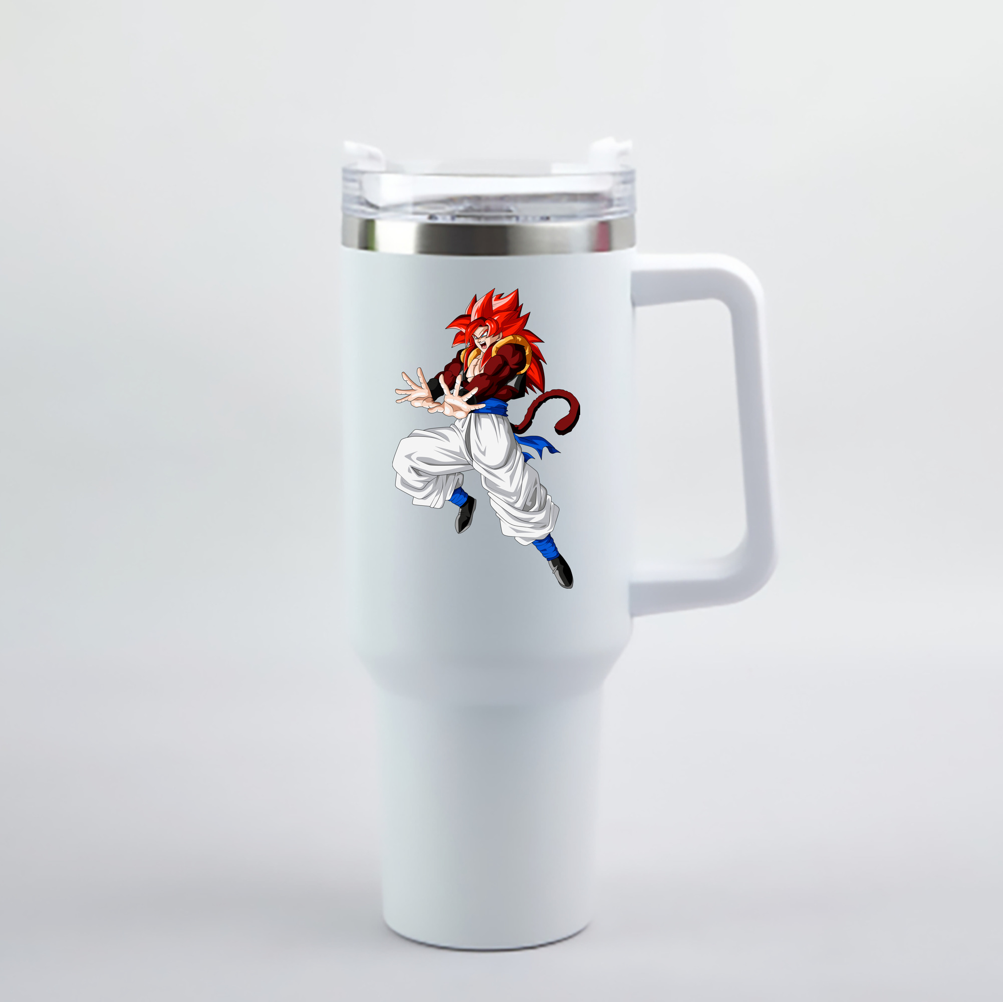 （画像用） ドラゴンボール 孫悟空（そん ごくう）Son Goku カカロット DRAGON BALL Kakarotto 1200mL車用タンブラー - クリスタルステッカー（プラスチックストロー付き）