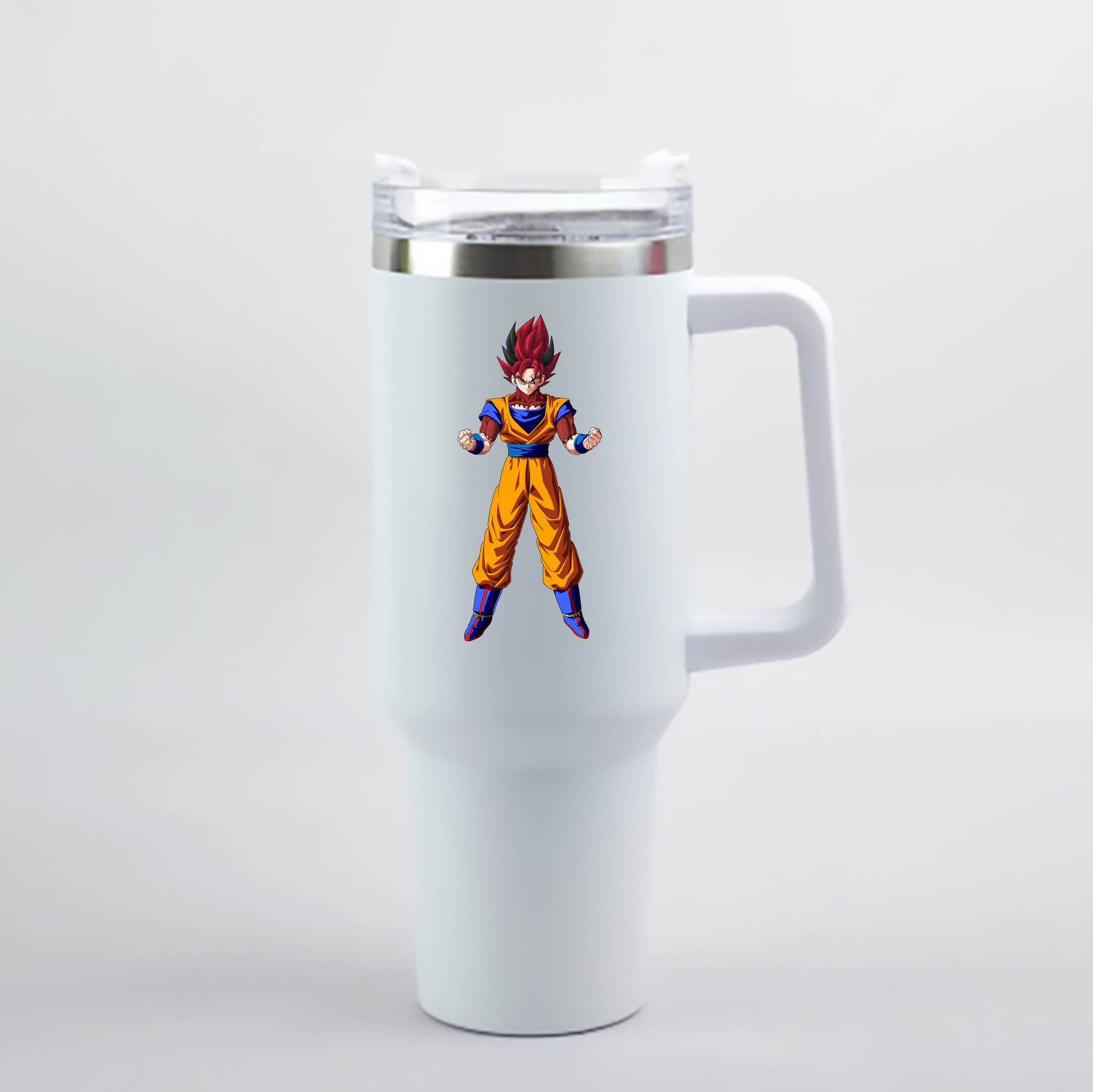 （画像用） ドラゴンボール 孫悟空（そん ごくう）Son Goku カカロット DRAGON BALL Kakarotto 1200mL車用タンブラー - クリスタルステッカー（プラスチックストロー付き）