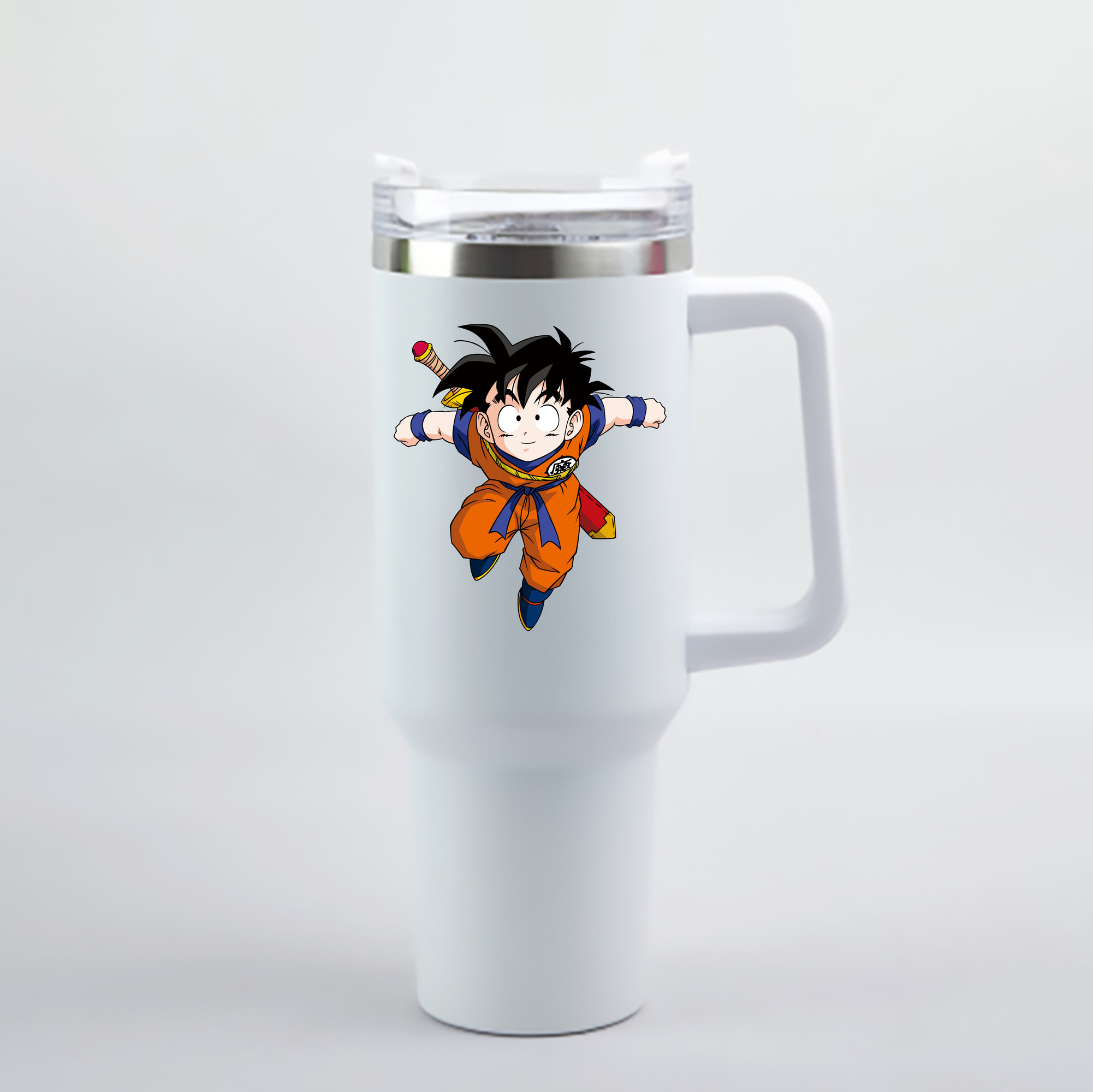 （画像用） ドラゴンボール 孫悟空（そん ごくう）Son Goku カカロット DRAGON BALL Kakarotto 1200mL車用タンブラー - クリスタルステッカー（プラスチックストロー付き）