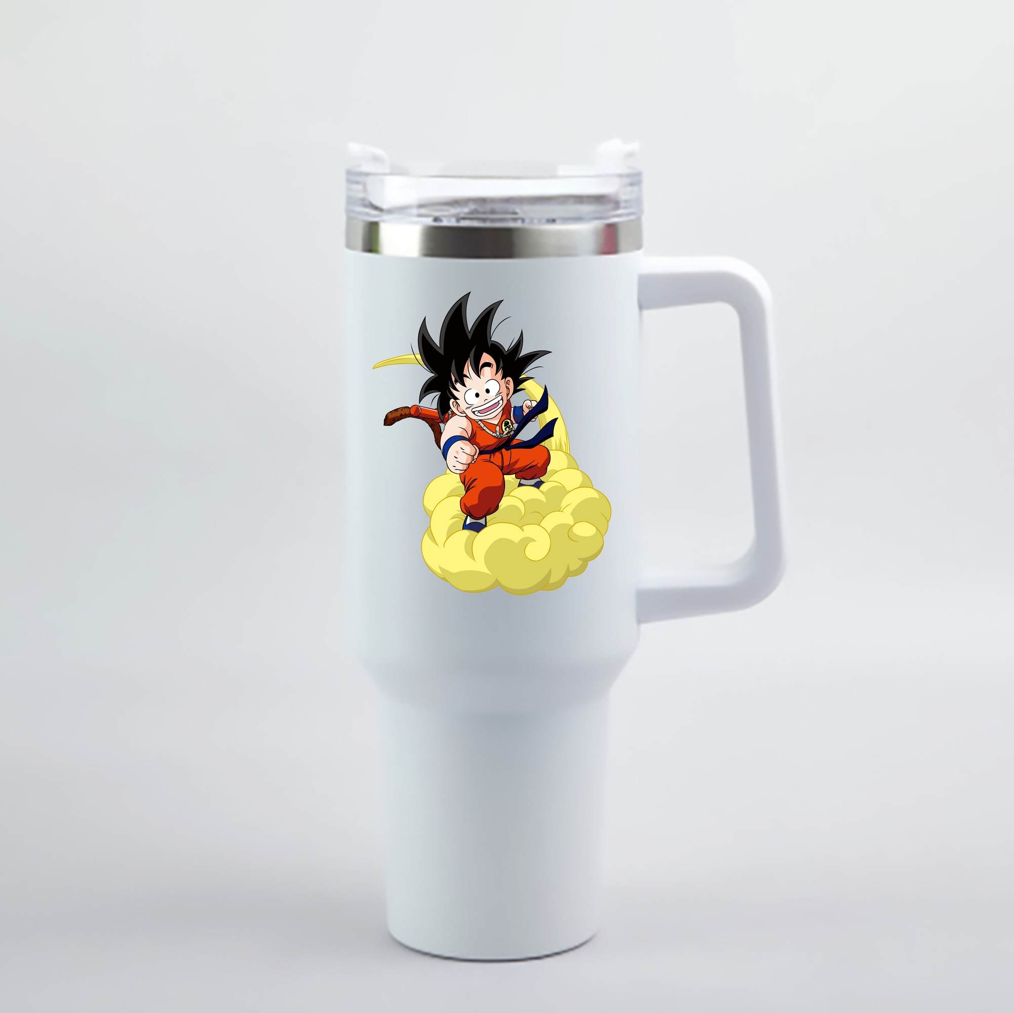 （画像用） ドラゴンボール 孫悟空（そん ごくう）Son Goku カカロット DRAGON BALL Kakarotto 1200mL車用タンブラー - クリスタルステッカー（プラスチックストロー付き）