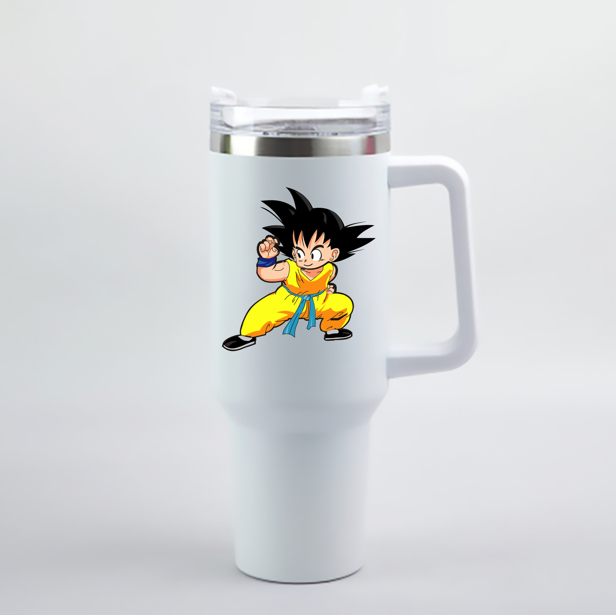 （画像用） ドラゴンボール 孫悟空（そん ごくう）Son Goku カカロット DRAGON BALL Kakarotto 1200mL車用タンブラー - クリスタルステッカー（プラスチックストロー付き）