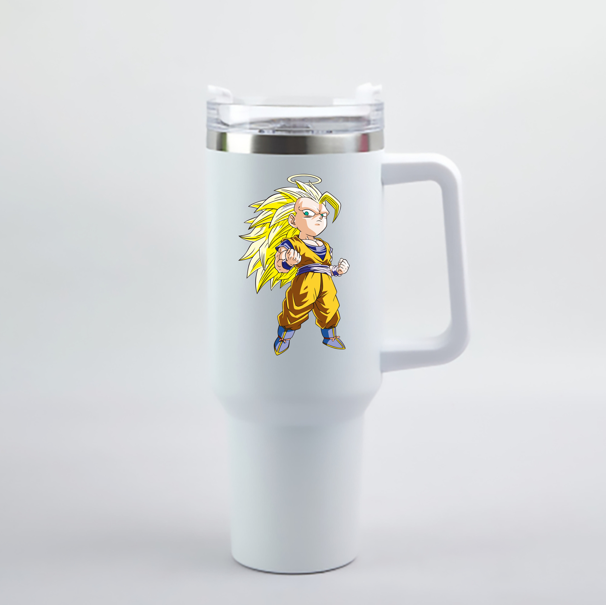 （画像用） ドラゴンボール 孫悟空（そん ごくう）Son Goku カカロット DRAGON BALL Kakarotto 1200mL車用タンブラー - クリスタルステッカー（プラスチックストロー付き）