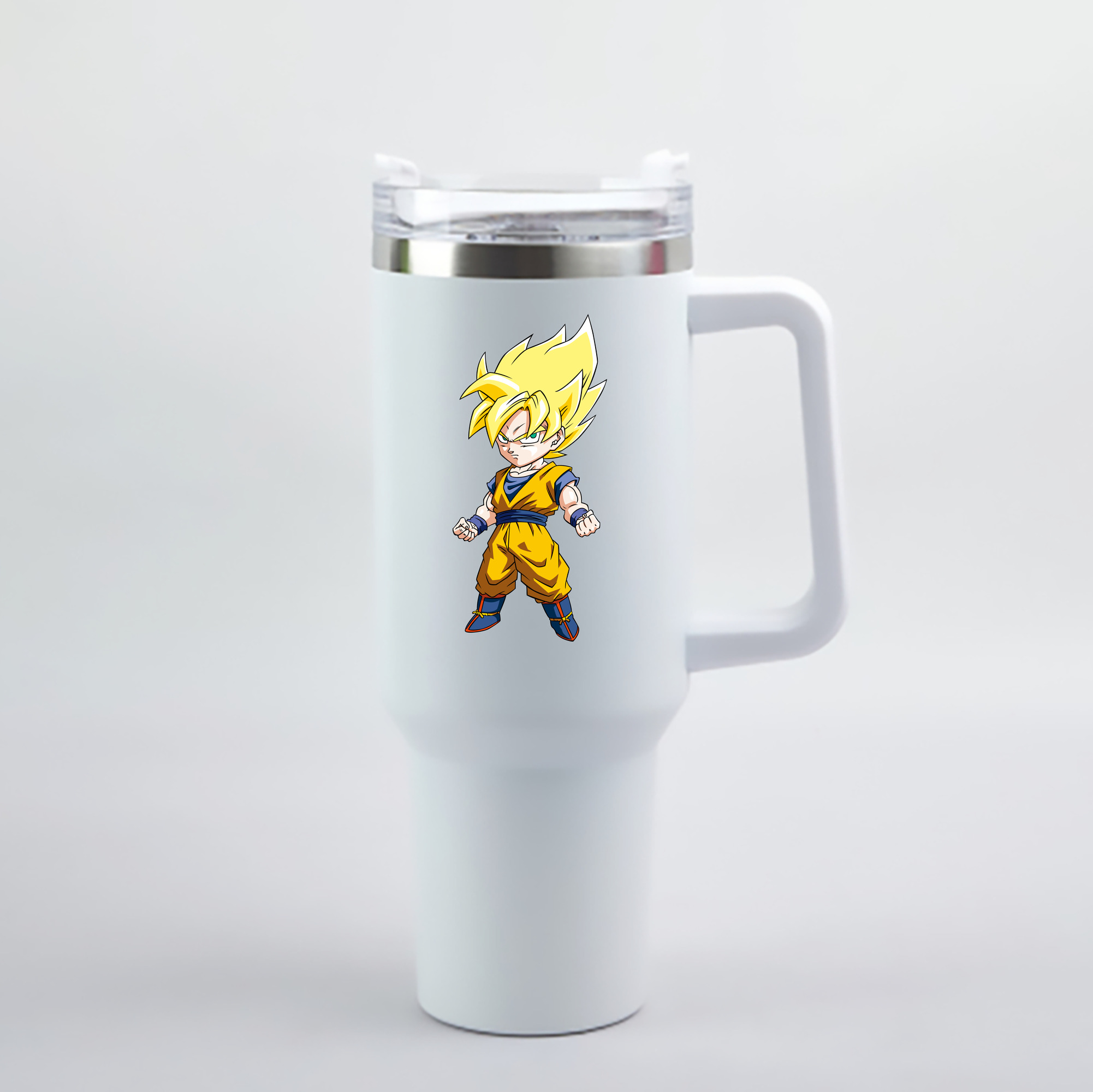 （画像用） ドラゴンボール 孫悟空（そん ごくう）Son Goku カカロット DRAGON BALL Kakarotto 1200mL車用タンブラー - クリスタルステッカー（プラスチックストロー付き）