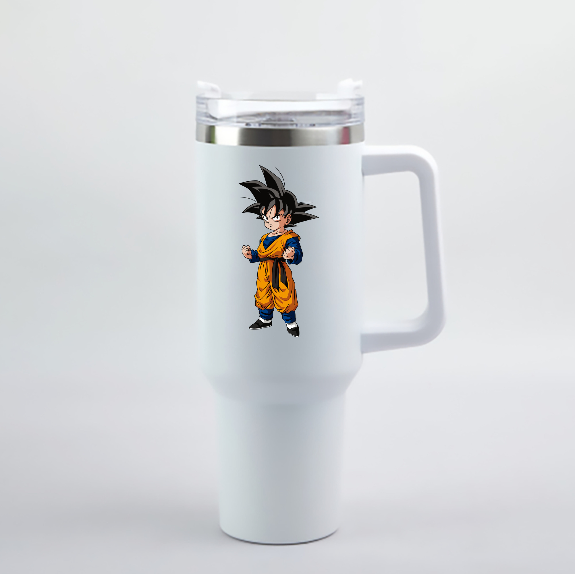 （画像用） ドラゴンボール 孫悟空（そん ごくう）Son Goku カカロット DRAGON BALL Kakarotto 1200mL車用タンブラー - クリスタルステッカー（プラスチックストロー付き）