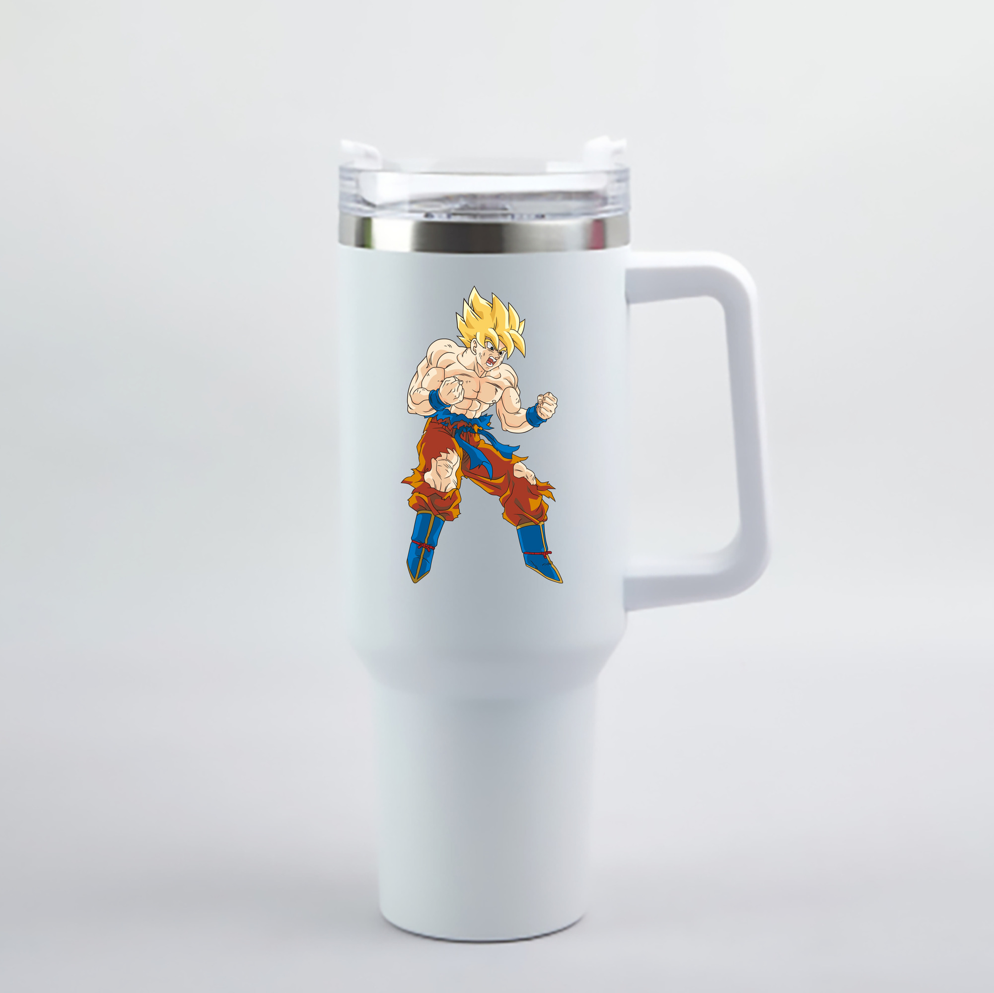 （画像用） ドラゴンボール 孫悟空（そん ごくう）Son Goku カカロット DRAGON BALL Kakarotto 1200mL車用タンブラー - クリスタルステッカー（プラスチックストロー付き）