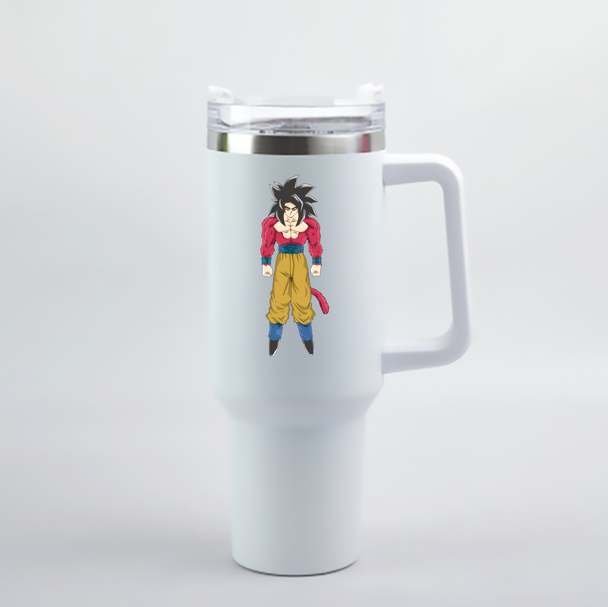（画像用） ドラゴンボール 孫悟空（そん ごくう）Son Goku カカロット DRAGON BALL Kakarotto 1200mL車用タンブラー - クリスタルステッカー（プラスチックストロー付き）