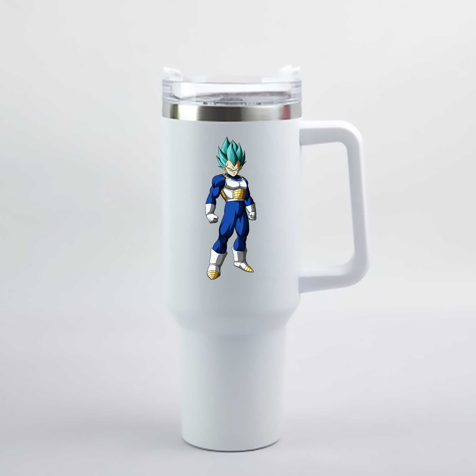 （画像用） ドラゴンボール ベジータ四世（Bejīta Yonsei）DRAGON BALL Vegeta IV 1200mL車用タンブラー - クリスタルステッカー（プラスチックストロー付き）