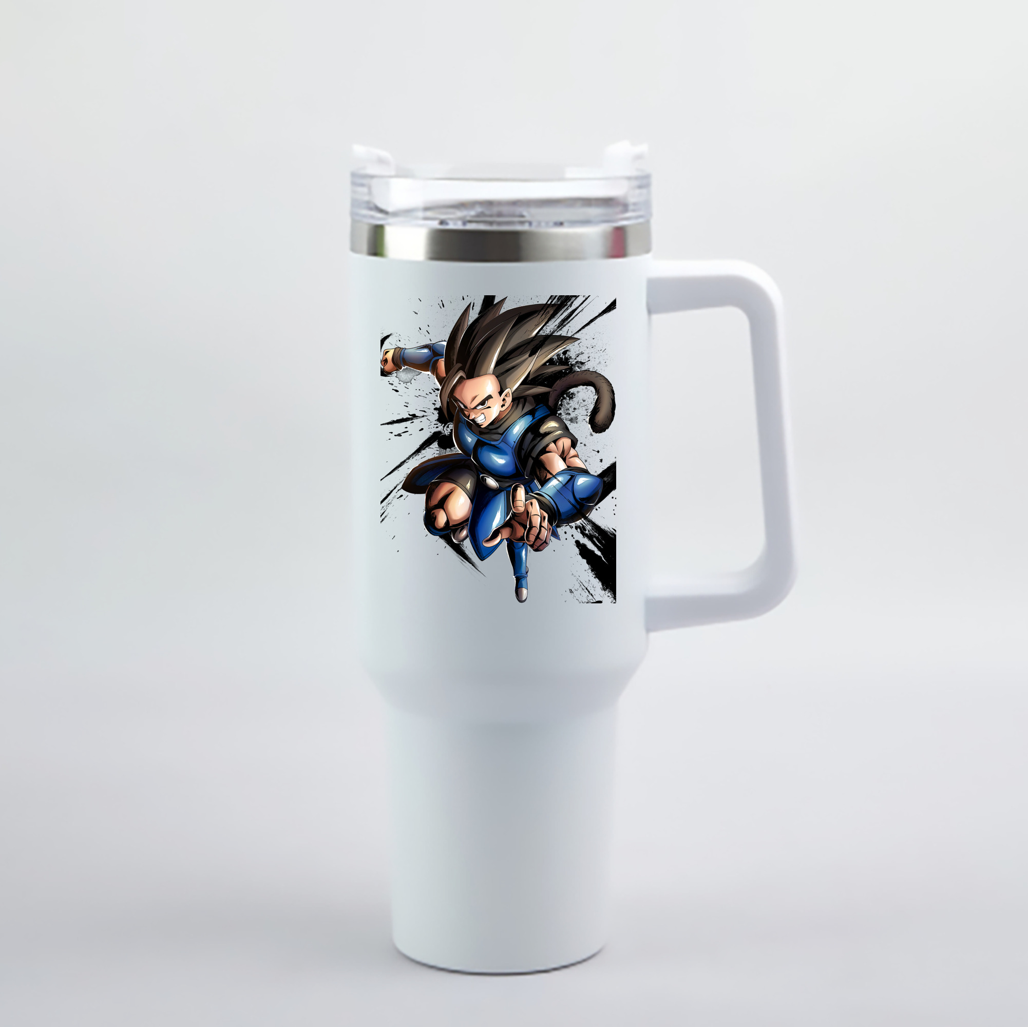（画像用） ドラゴンボール ベジータ四世（Bejīta Yonsei）DRAGON BALL Vegeta IV 1200mL車用タンブラー - クリスタルステッカー（プラスチックストロー付き）
