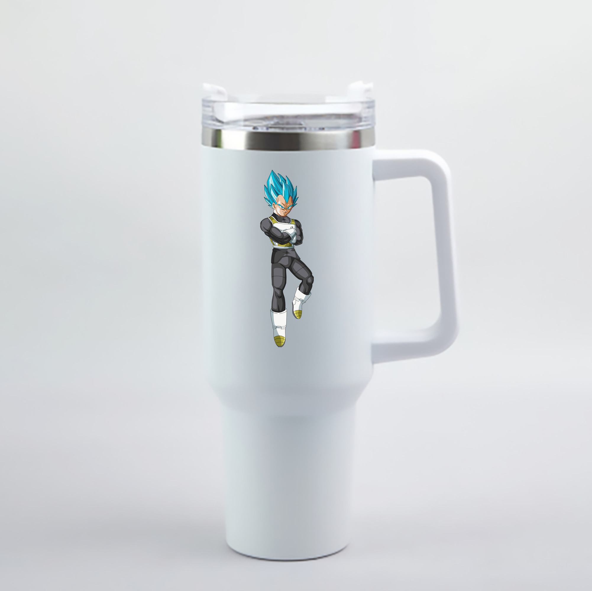 （画像用） ドラゴンボール ベジータ四世（Bejīta Yonsei）DRAGON BALL Vegeta IV 1200mL車用タンブラー - クリスタルステッカー（プラスチックストロー付き）