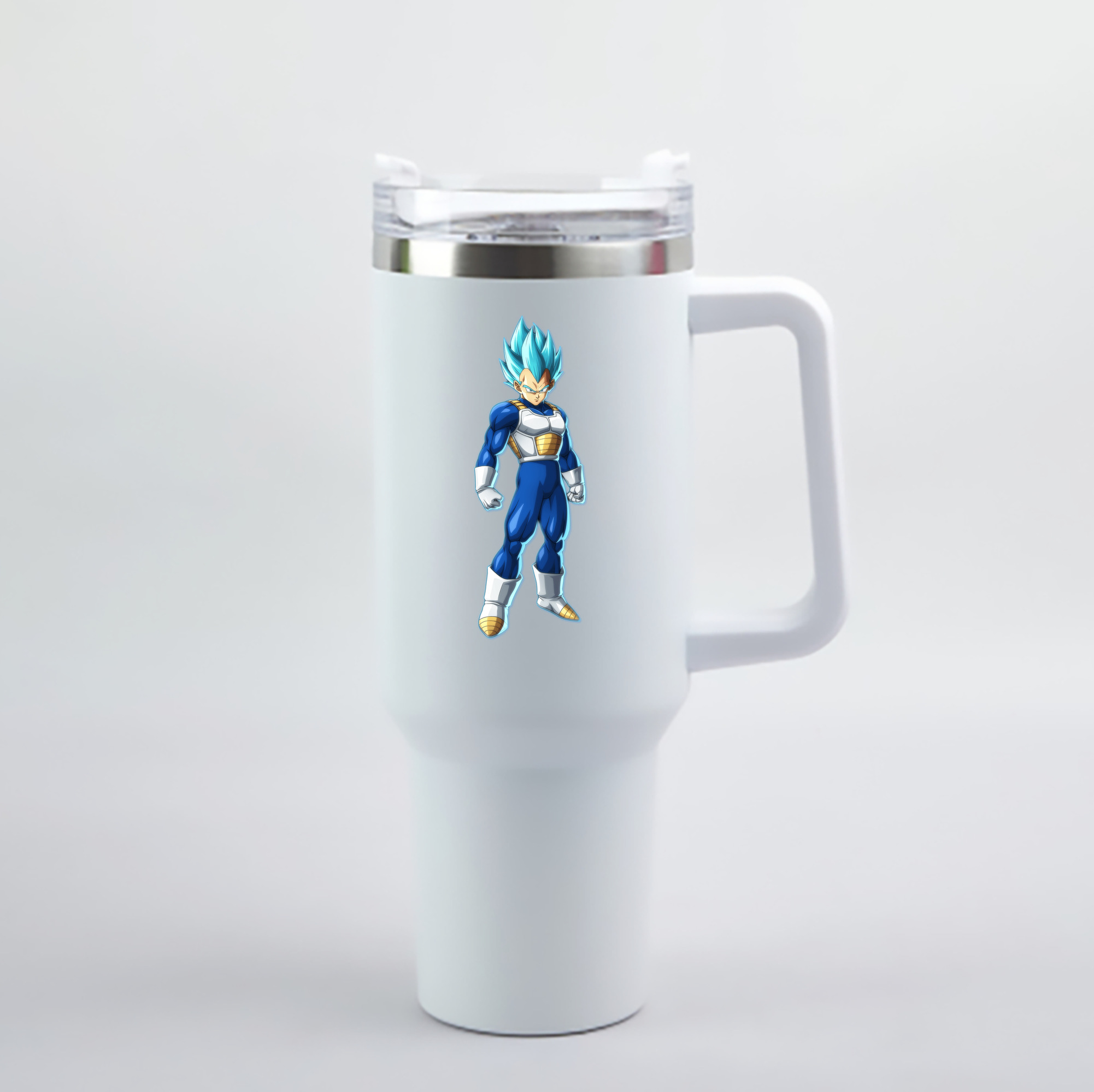 （画像用） ドラゴンボール ベジータ四世（Bejīta Yonsei）DRAGON BALL Vegeta IV 1200mL車用タンブラー - クリスタルステッカー（プラスチックストロー付き）
