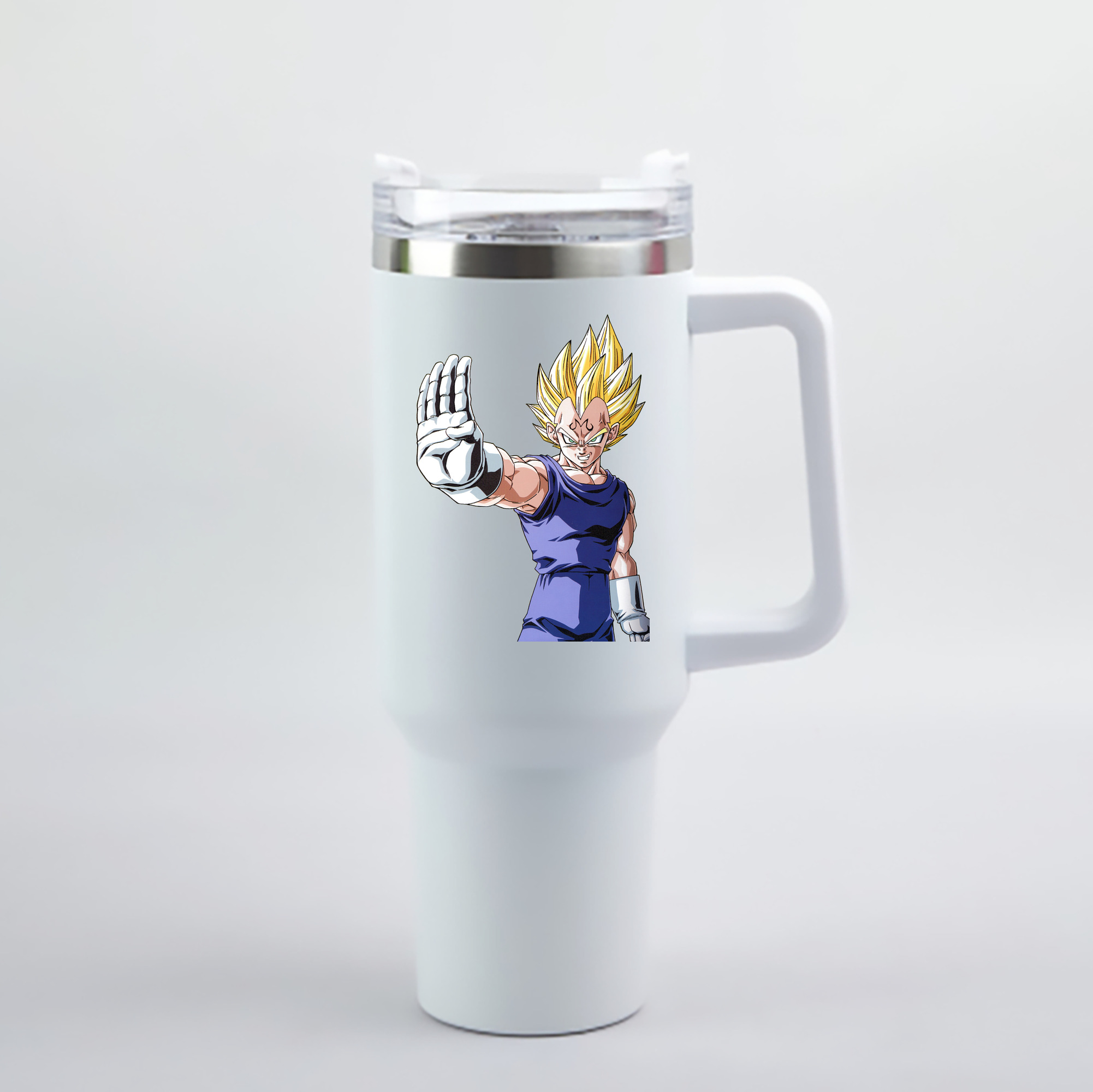 （画像用） ドラゴンボール ベジータ四世（Bejīta Yonsei）DRAGON BALL Vegeta IV 1200mL車用タンブラー - クリスタルステッカー（プラスチックストロー付き）