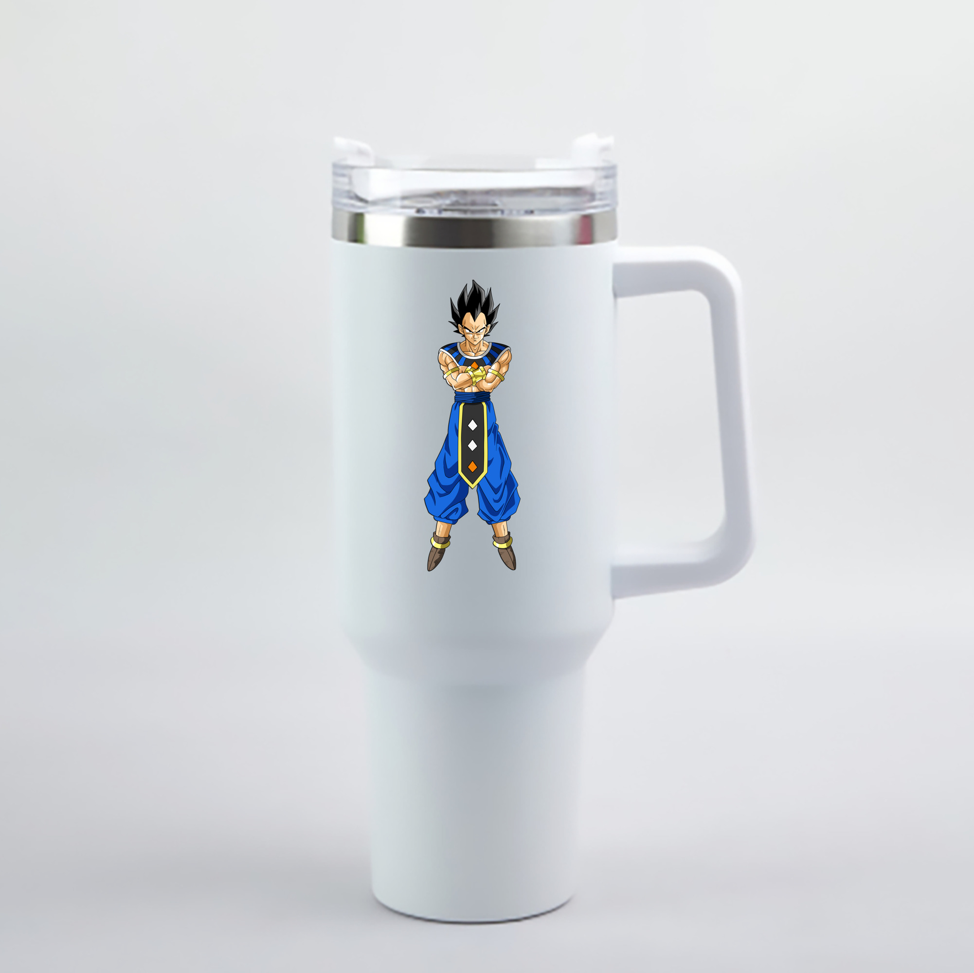 （画像用） ドラゴンボール ベジータ四世（Bejīta Yonsei）DRAGON BALL Vegeta IV 1200mL車用タンブラー - クリスタルステッカー（プラスチックストロー付き）