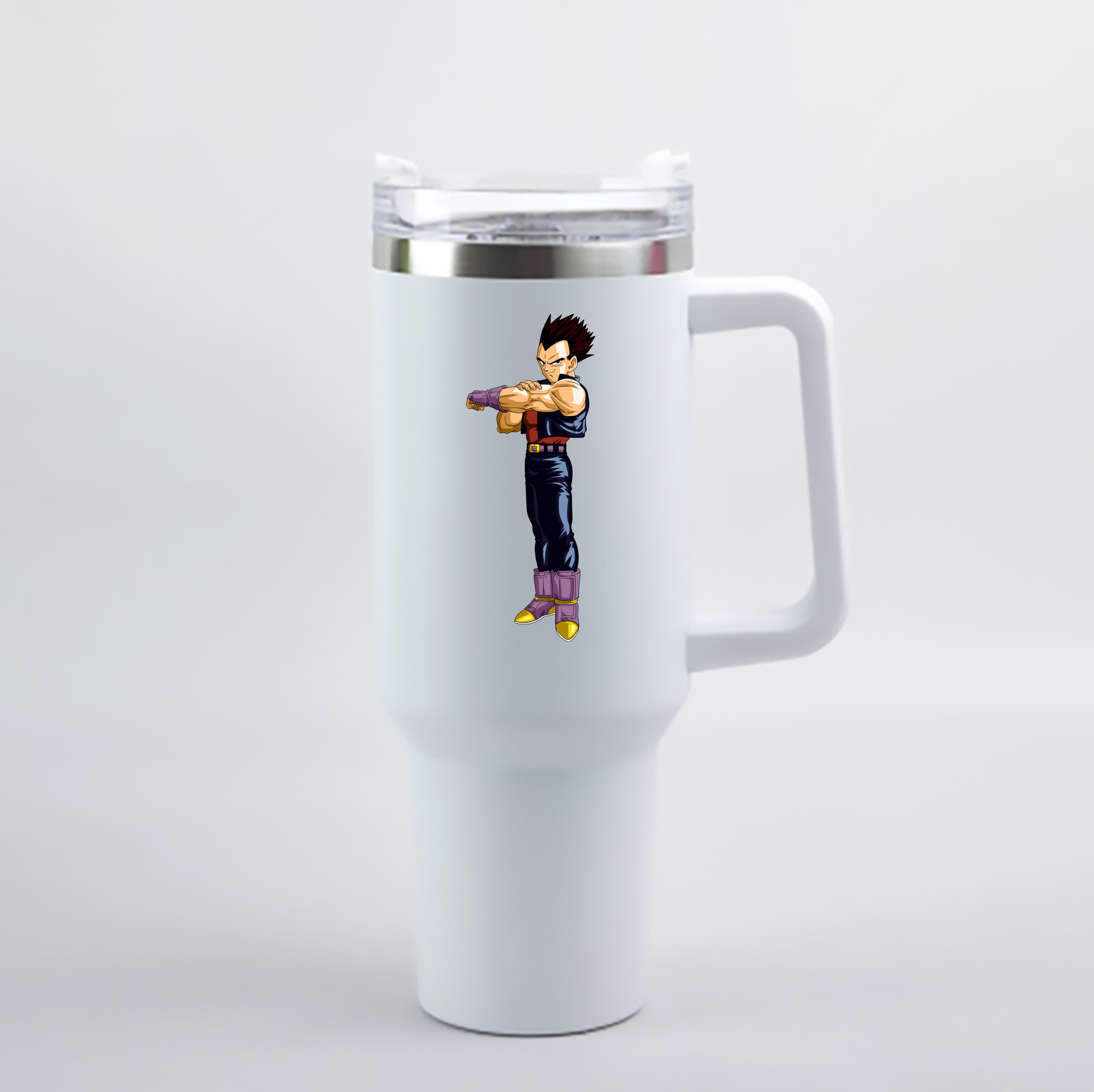 （画像用） ドラゴンボール ベジータ四世（Bejīta Yonsei）DRAGON BALL Vegeta IV 1200mL車用タンブラー - クリスタルステッカー（プラスチックストロー付き）