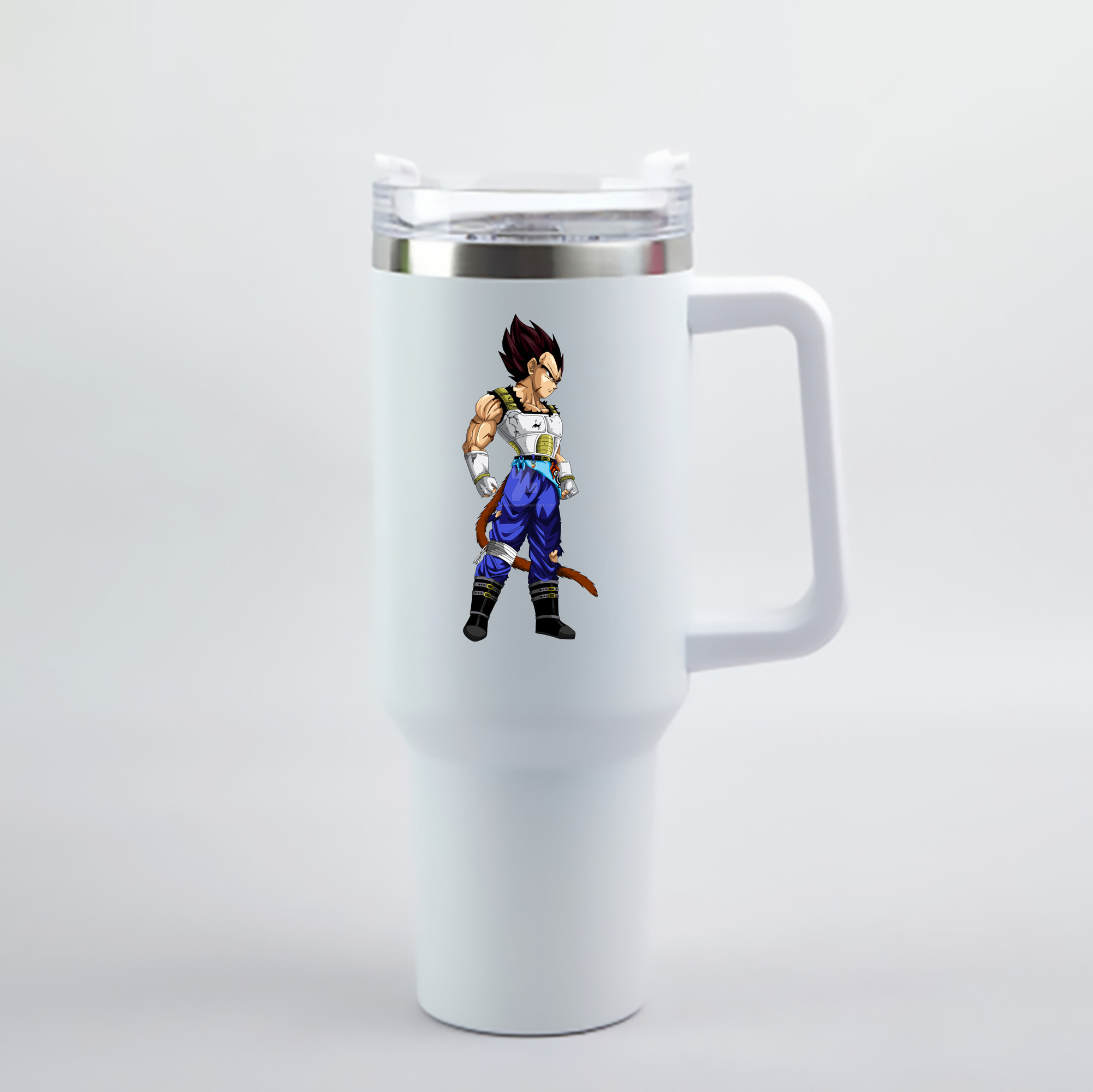 （画像用） ドラゴンボール ベジータ四世（Bejīta Yonsei）DRAGON BALL Vegeta IV 1200mL車用タンブラー - クリスタルステッカー（プラスチックストロー付き）