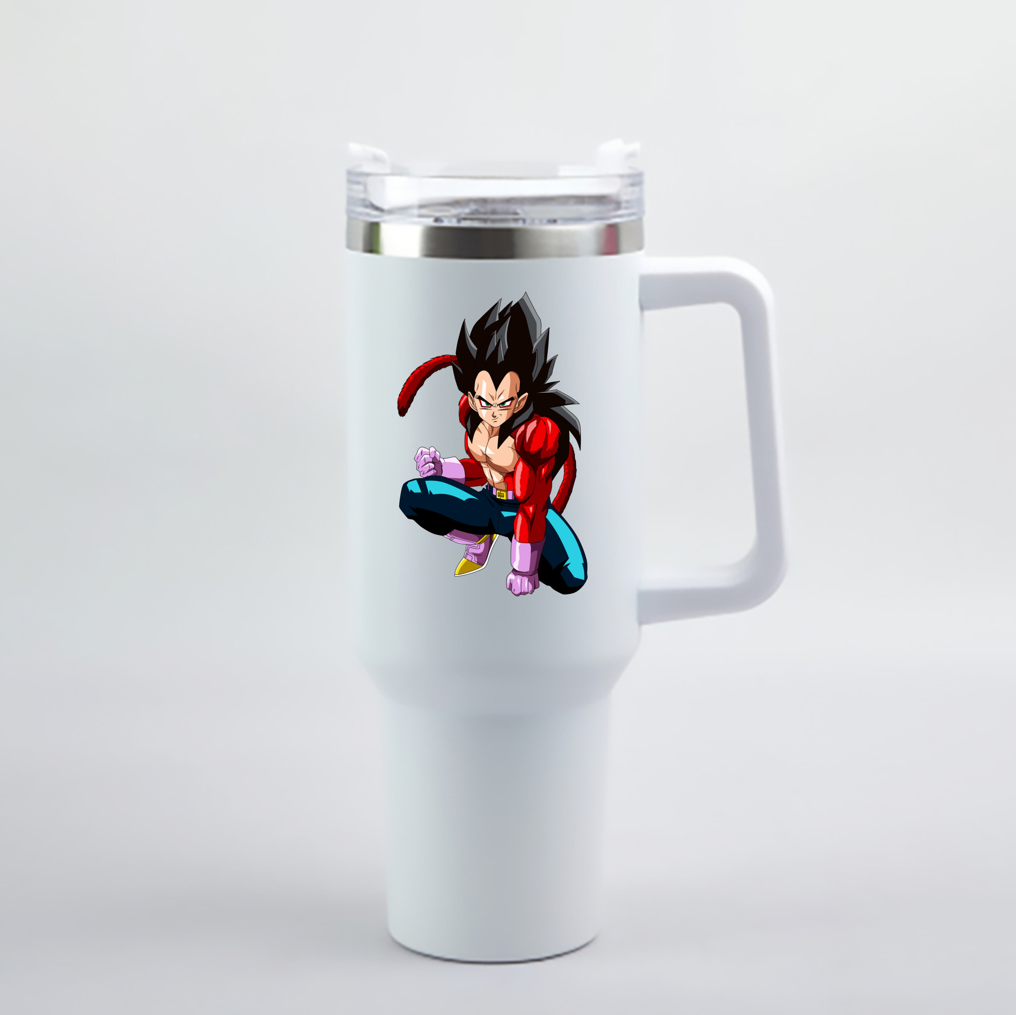 （画像用） ドラゴンボール ベジータ四世（Bejīta Yonsei）DRAGON BALL Vegeta IV 1200mL車用タンブラー - クリスタルステッカー（プラスチックストロー付き）