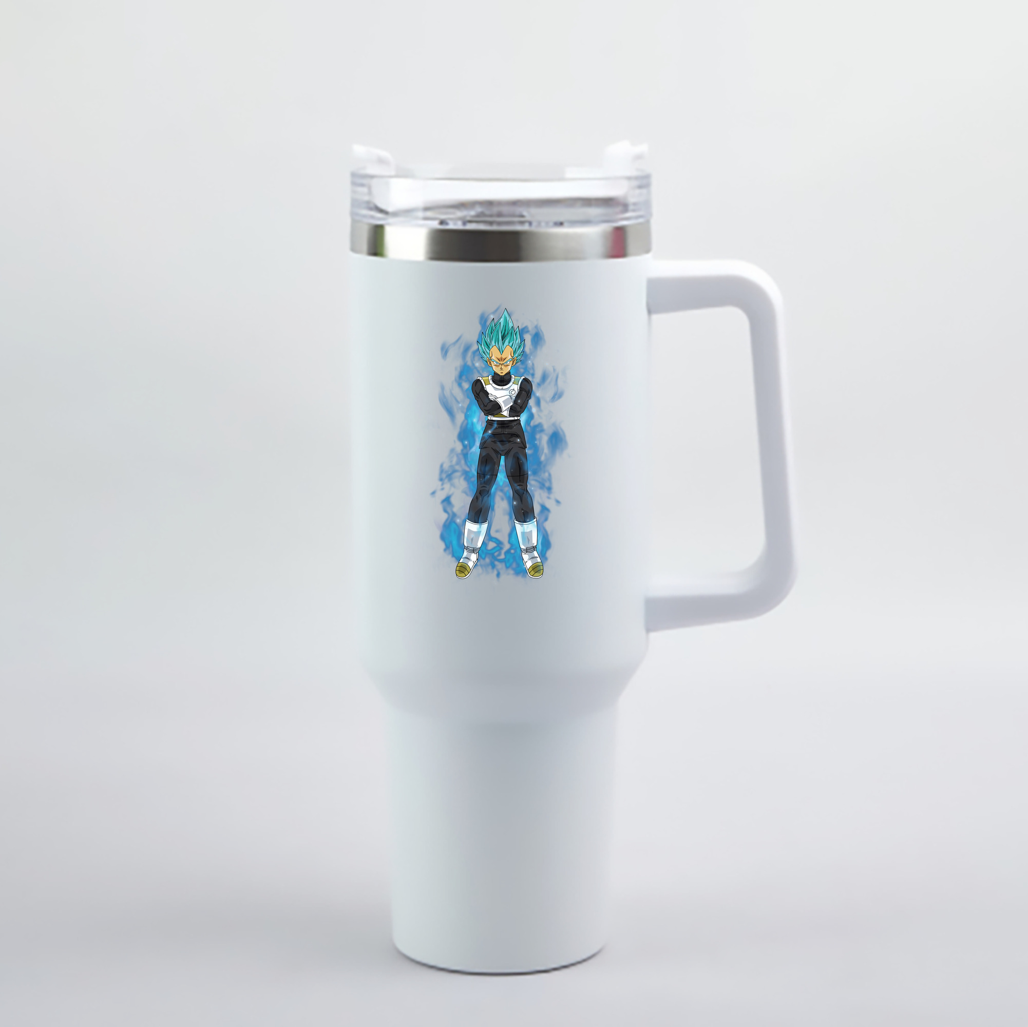 （画像用） ドラゴンボール ベジータ四世（Bejīta Yonsei）DRAGON BALL Vegeta IV 1200mL車用タンブラー - クリスタルステッカー（プラスチックストロー付き）
