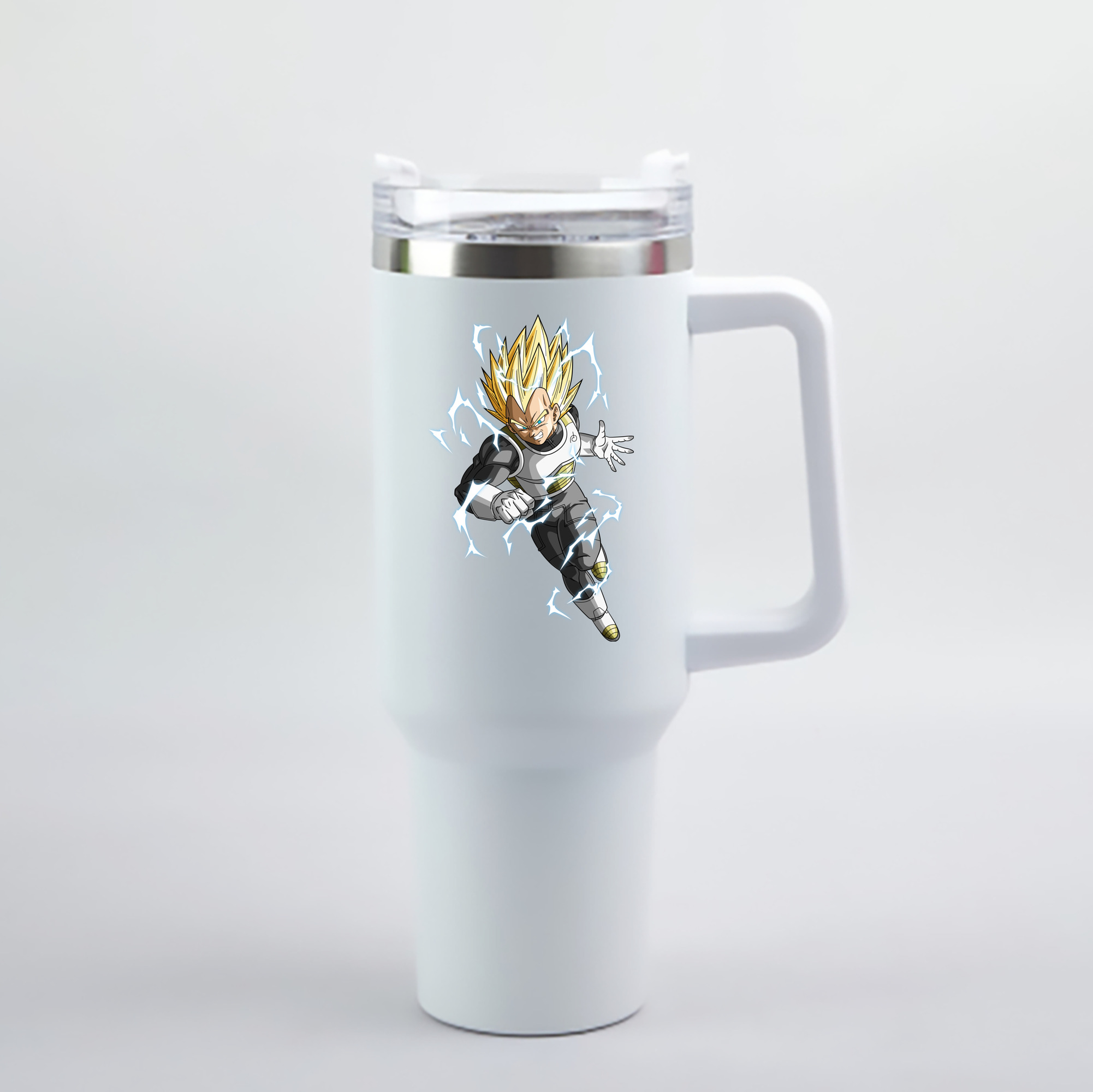 （画像用） ドラゴンボール ベジータ四世（Bejīta Yonsei）DRAGON BALL Vegeta IV 1200mL車用タンブラー - クリスタルステッカー（プラスチックストロー付き）