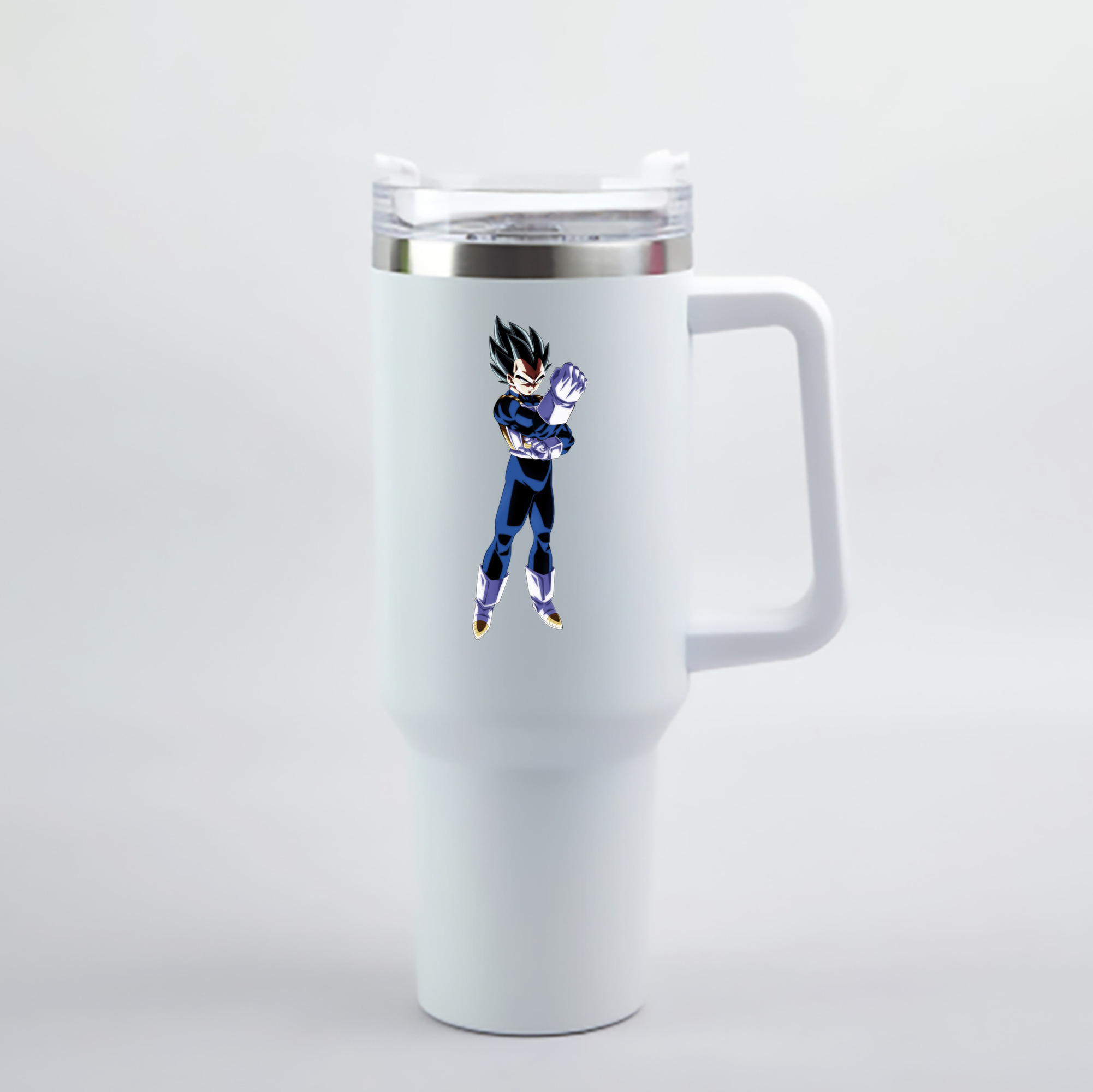 （画像用） ドラゴンボール ベジータ四世（Bejīta Yonsei）DRAGON BALL Vegeta IV 1200mL車用タンブラー - クリスタルステッカー（プラスチックストロー付き）