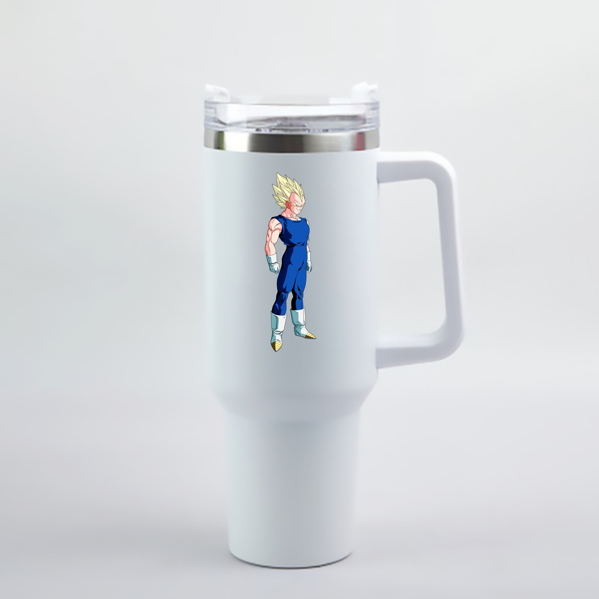 （画像用） ドラゴンボール ベジータ四世（Bejīta Yonsei）DRAGON BALL Vegeta IV 1200mL車用タンブラー - クリスタルステッカー（プラスチックストロー付き）