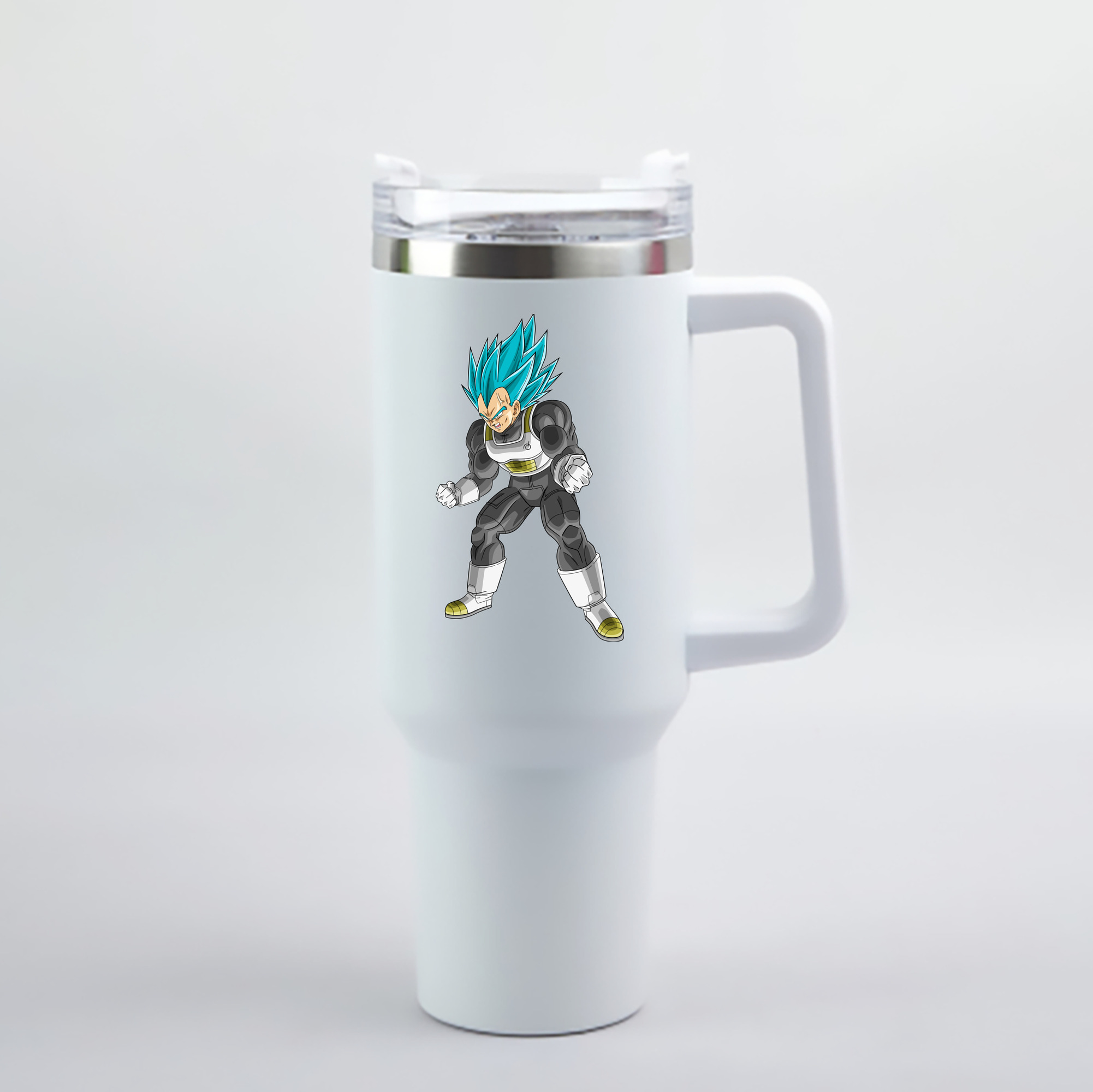 （画像用） ドラゴンボール ベジータ四世（Bejīta Yonsei）DRAGON BALL Vegeta IV 1200mL車用タンブラー - クリスタルステッカー（プラスチックストロー付き）