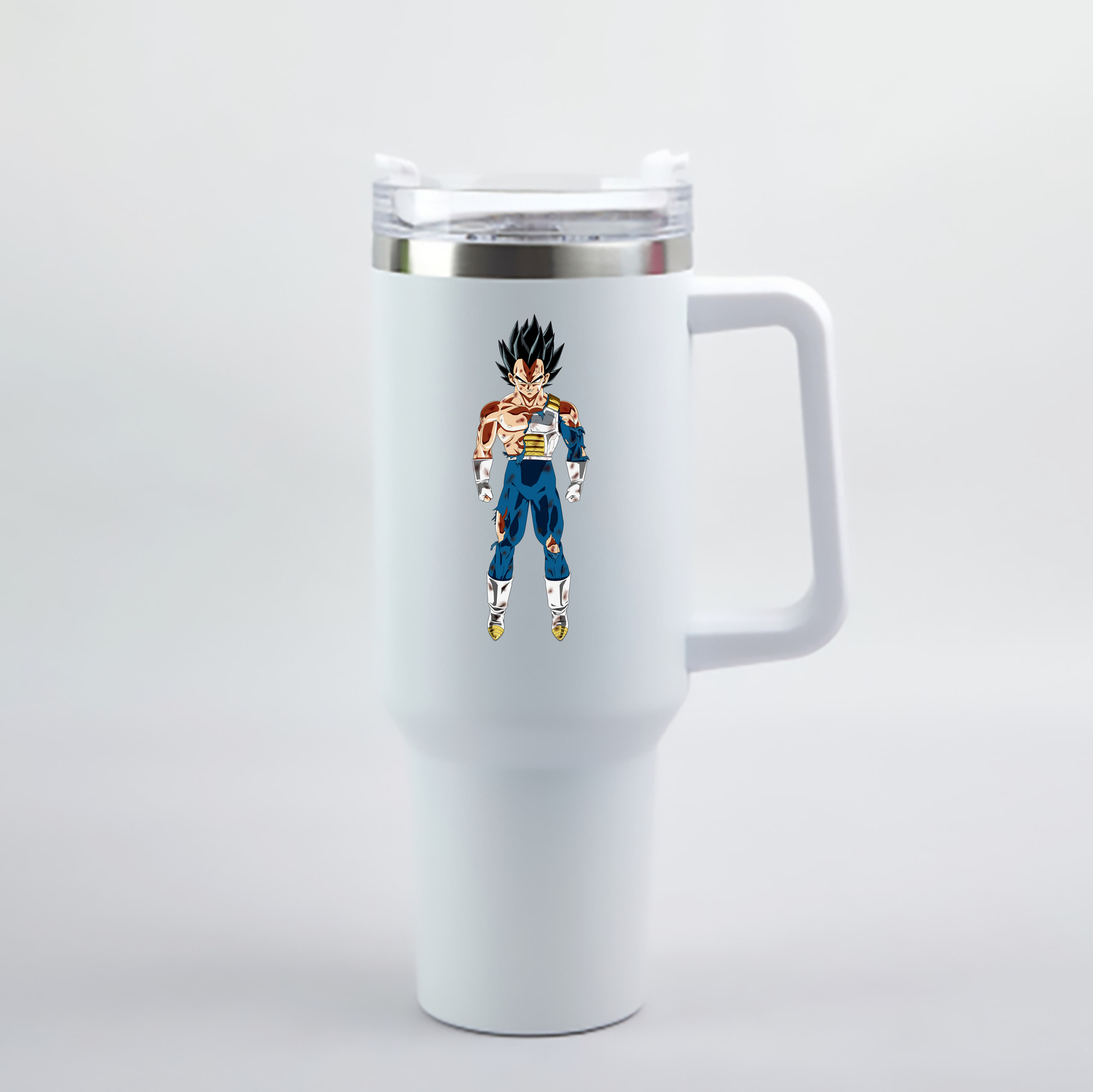 （画像用） ドラゴンボール ベジータ四世（Bejīta Yonsei）DRAGON BALL Vegeta IV 1200mL車用タンブラー - クリスタルステッカー（プラスチックストロー付き）