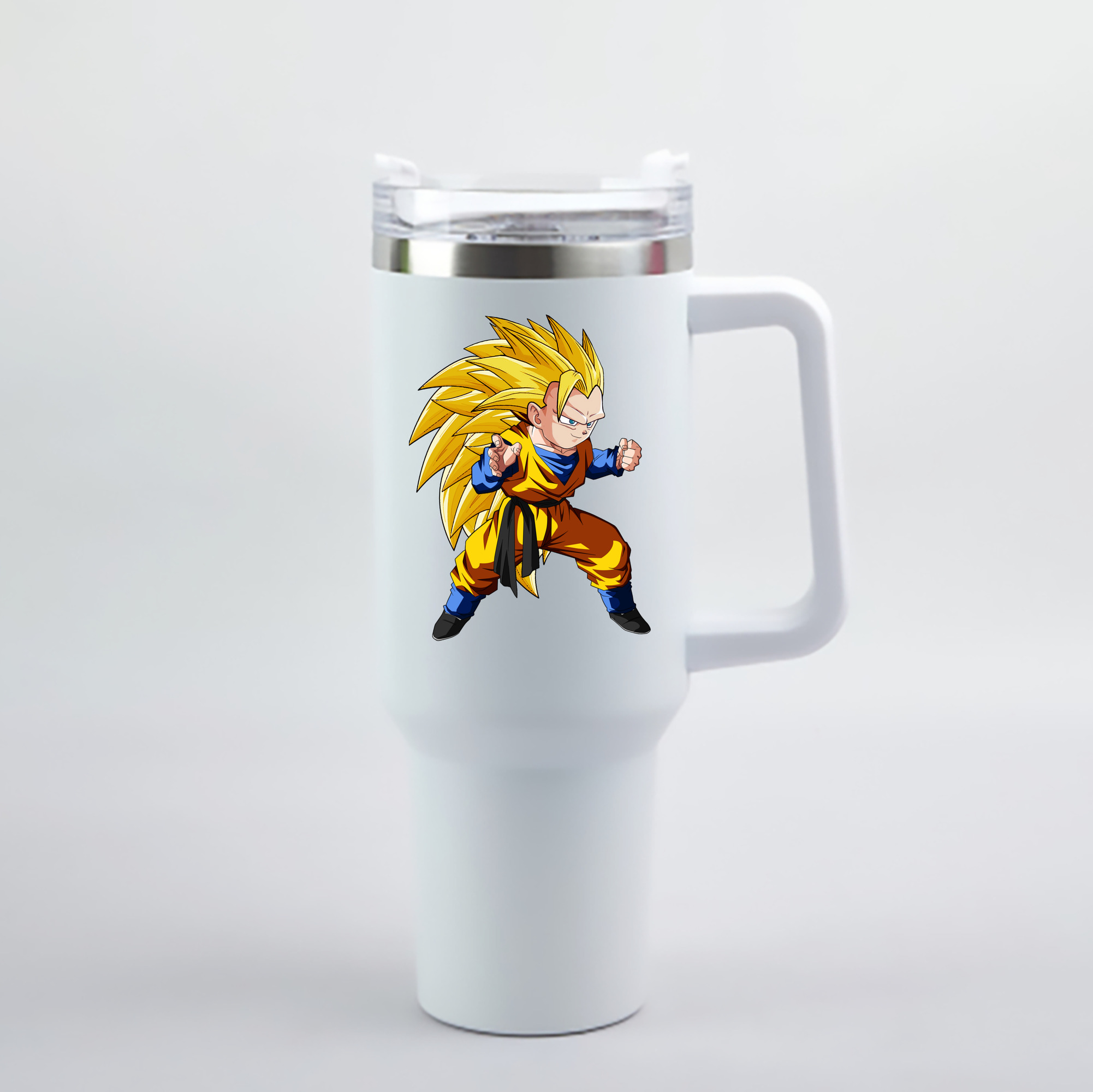 （画像用） ドラゴンボール ベジータ四世（Bejīta Yonsei）DRAGON BALL Vegeta IV 1200mL車用タンブラー - クリスタルステッカー（プラスチックストロー付き）