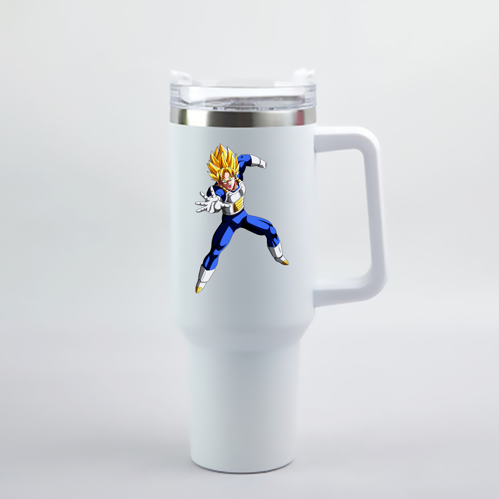 （画像用） ドラゴンボール ベジータ四世（Bejīta Yonsei）DRAGON BALL Vegeta IV 1200mL車用タンブラー - クリスタルステッカー（プラスチックストロー付き）
