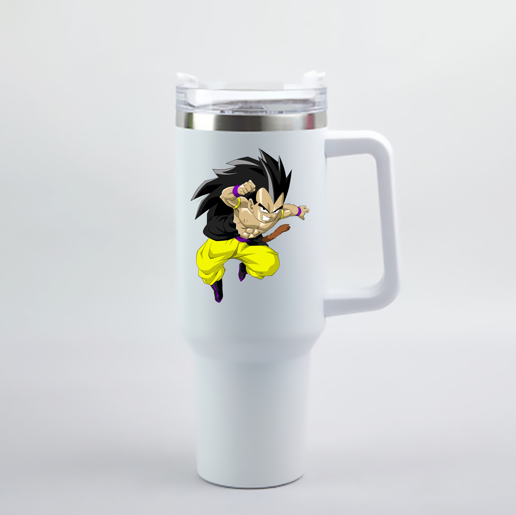 （画像用） ドラゴンボール ベジータ四世（Bejīta Yonsei）DRAGON BALL Vegeta IV 1200mL車用タンブラー - クリスタルステッカー（プラスチックストロー付き）