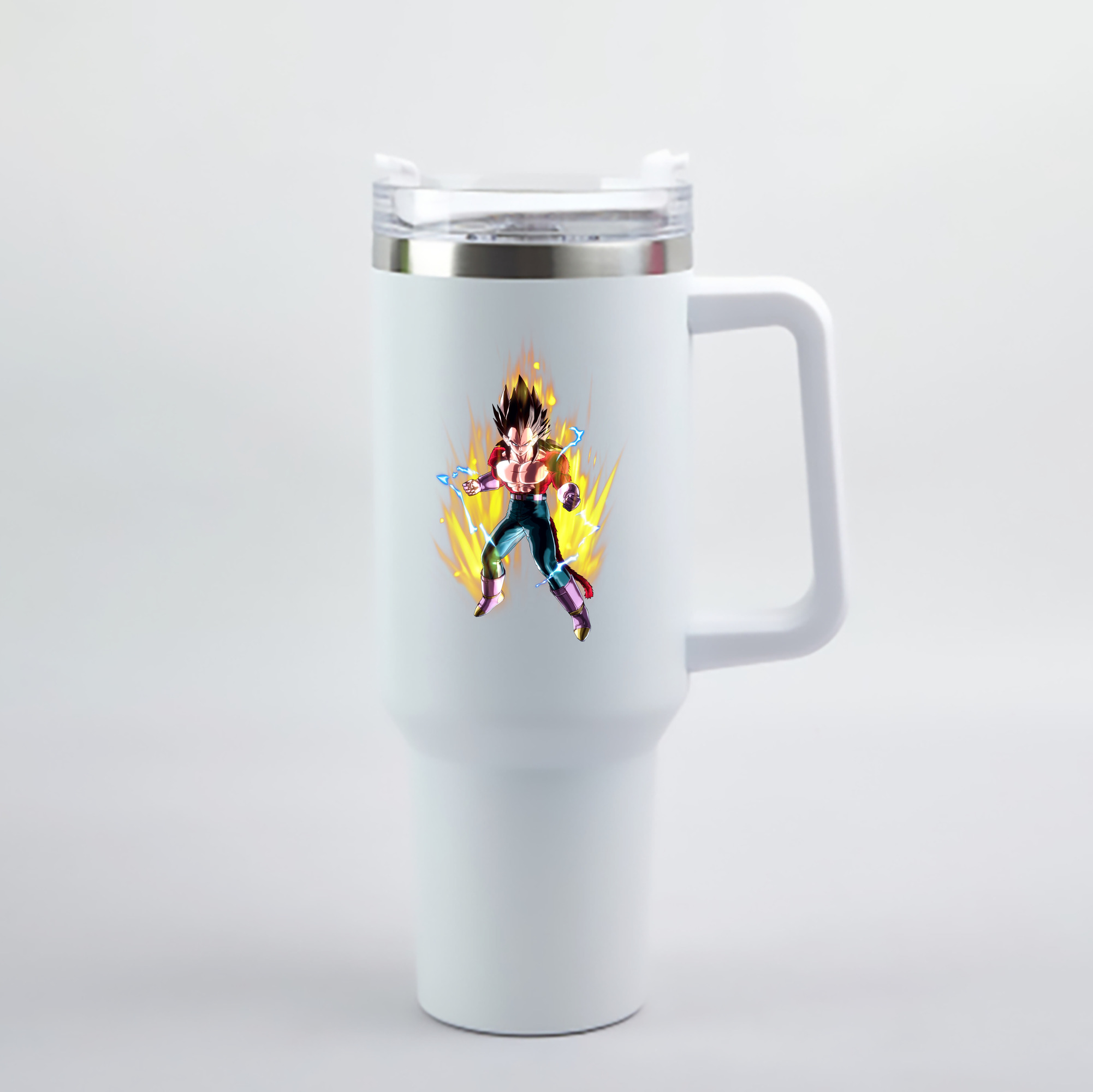 （画像用） ドラゴンボール ベジータ四世（Bejīta Yonsei）DRAGON BALL Vegeta IV 1200mL車用タンブラー - クリスタルステッカー（プラスチックストロー付き）