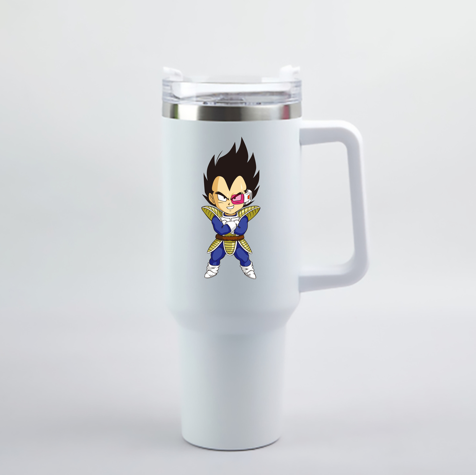 （画像用） ドラゴンボール ベジータ四世（Bejīta Yonsei）DRAGON BALL Vegeta IV 1200mL車用タンブラー - クリスタルステッカー（プラスチックストロー付き）