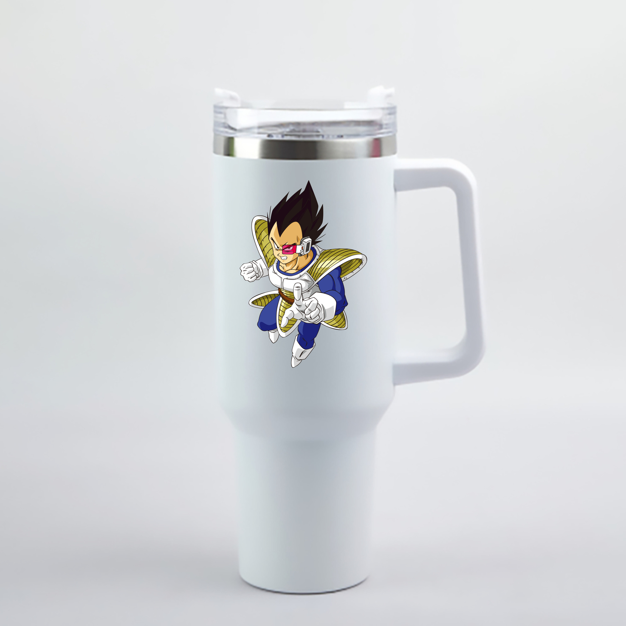 （画像用） ドラゴンボール ベジータ四世（Bejīta Yonsei）DRAGON BALL Vegeta IV 1200mL車用タンブラー - クリスタルステッカー（プラスチックストロー付き）