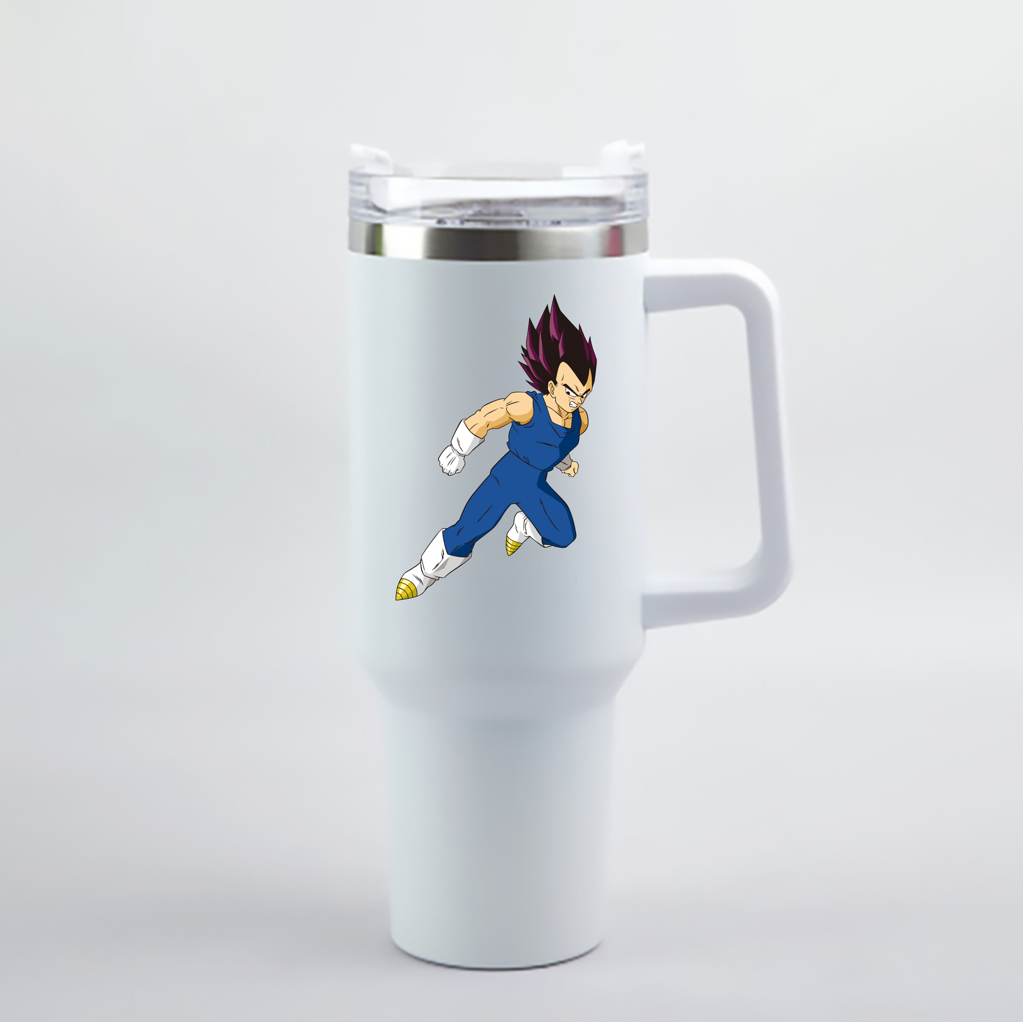 （画像用） ドラゴンボール ベジータ四世（Bejīta Yonsei）DRAGON BALL Vegeta IV 1200mL車用タンブラー - クリスタルステッカー（プラスチックストロー付き）