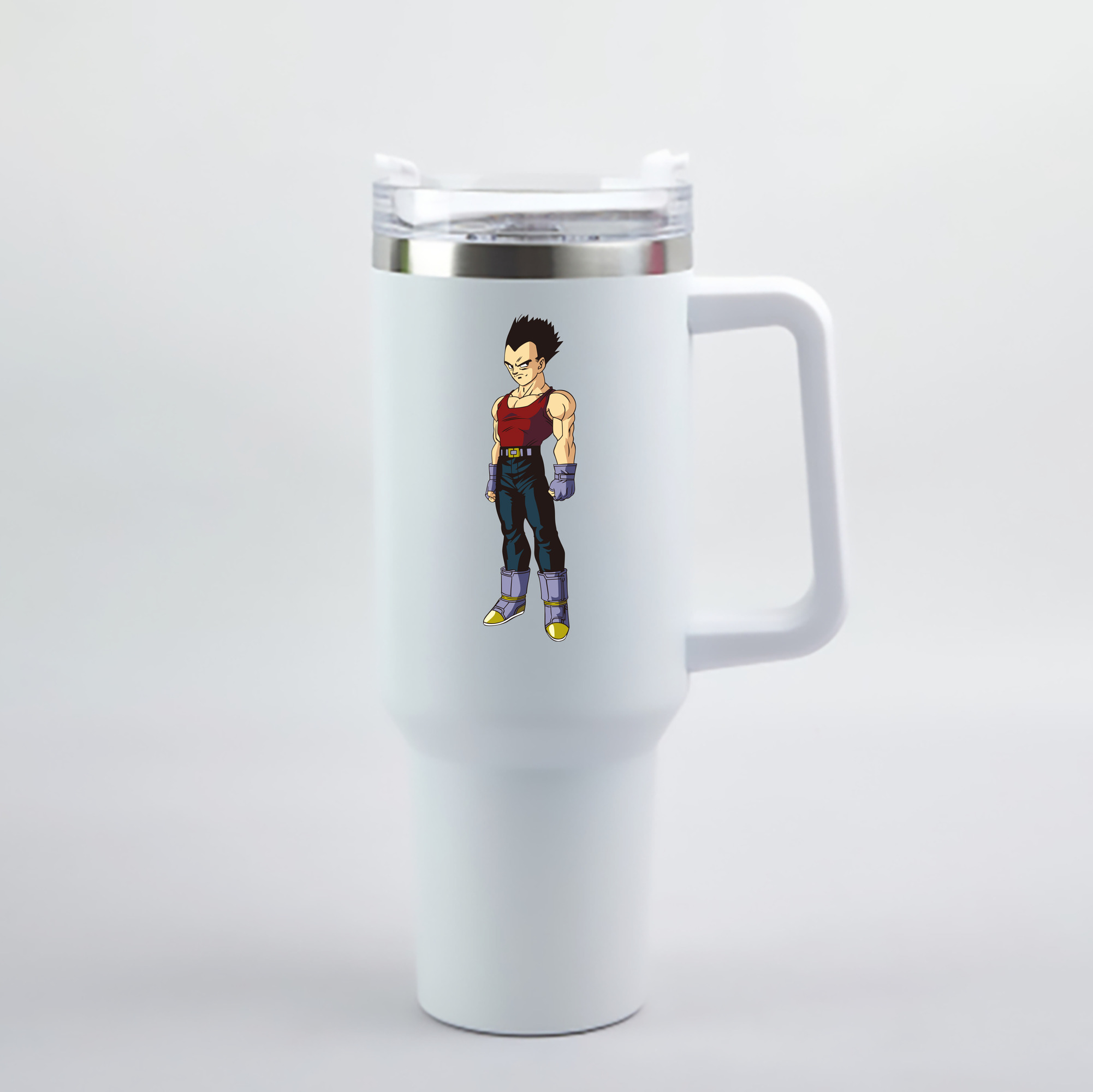 （画像用） ドラゴンボール ベジータ四世（Bejīta Yonsei）DRAGON BALL Vegeta IV 1200mL車用タンブラー - クリスタルステッカー（プラスチックストロー付き）