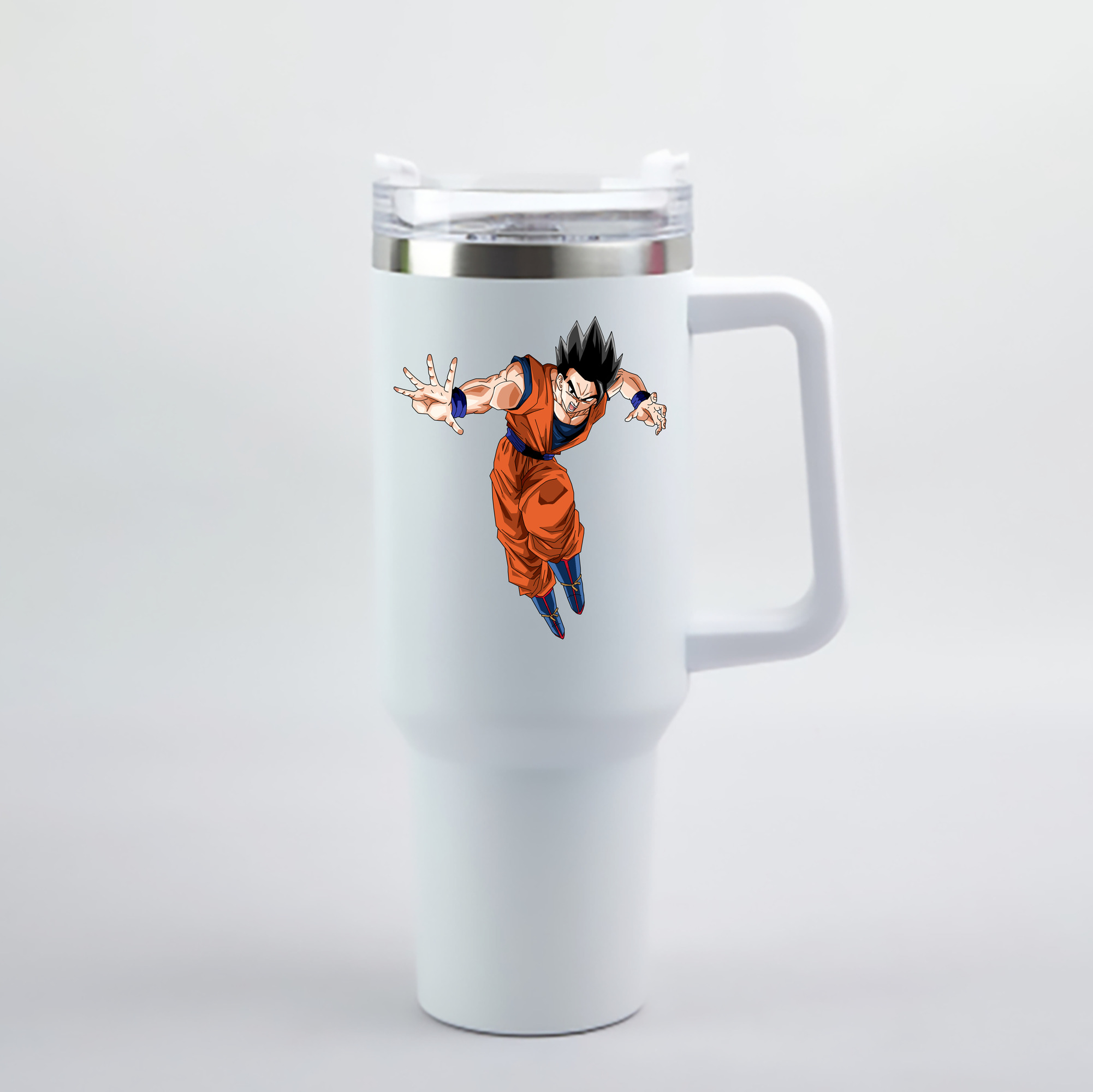 （画像用） ドラゴンボール 孫 悟飯（そんごはん）DRAGON BALL Son Gohan 1200mL車用タンブラー - クリスタルステッカー（プラスチックストロー付き）
