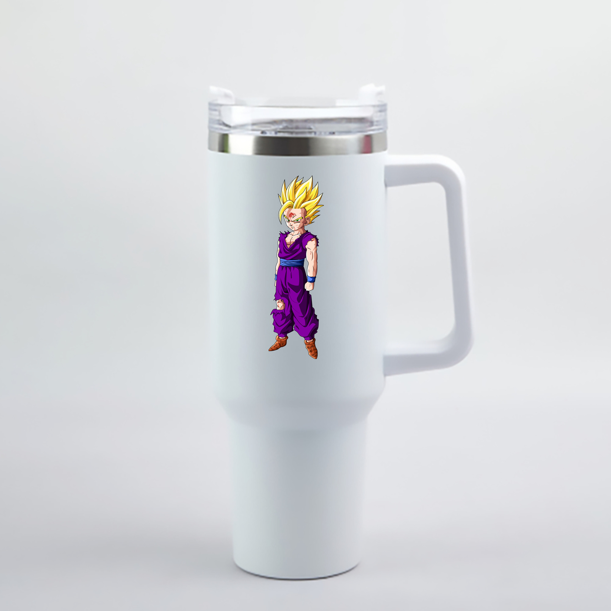 （画像用） ドラゴンボール 孫 悟飯（そんごはん）DRAGON BALL Son Gohan 1200mL車用タンブラー - クリスタルステッカー（プラスチックストロー付き）