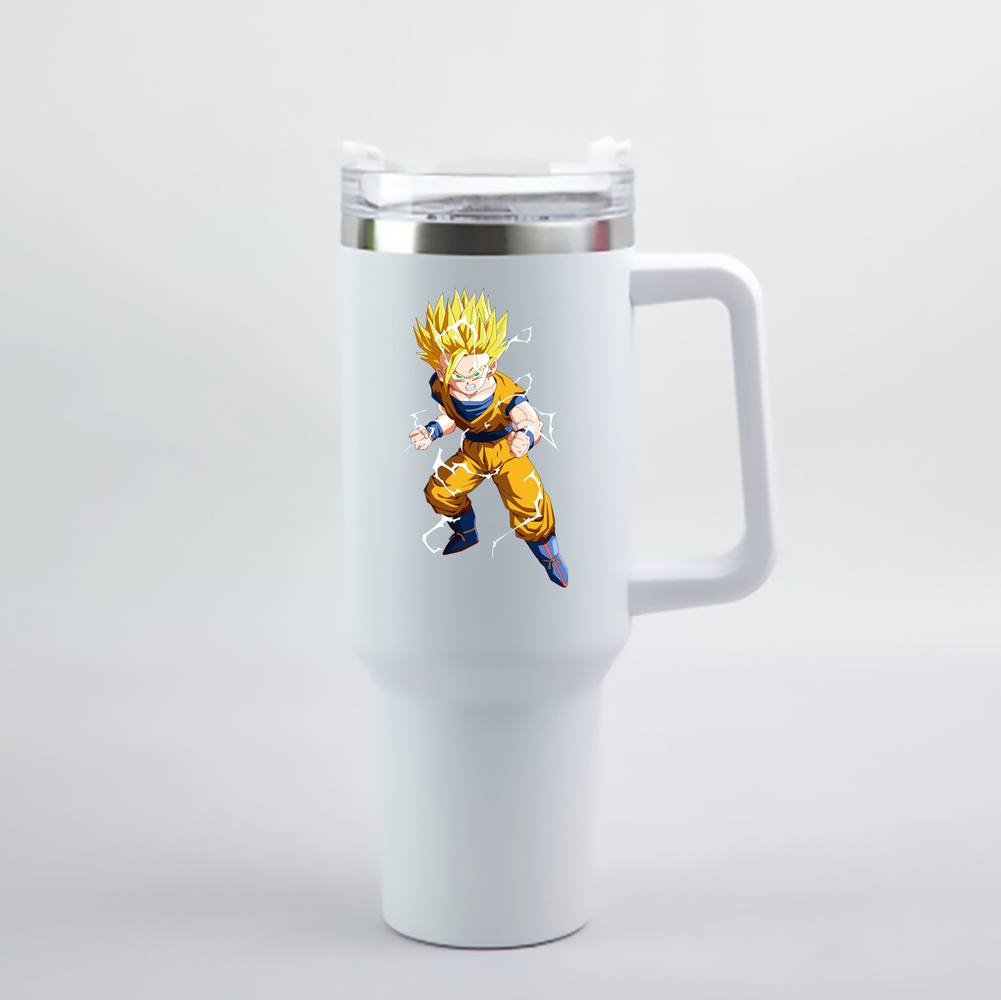 （画像用） ドラゴンボール 孫 悟飯（そんごはん）DRAGON BALL Son Gohan 1200mL車用タンブラー - クリスタルステッカー（プラスチックストロー付き）