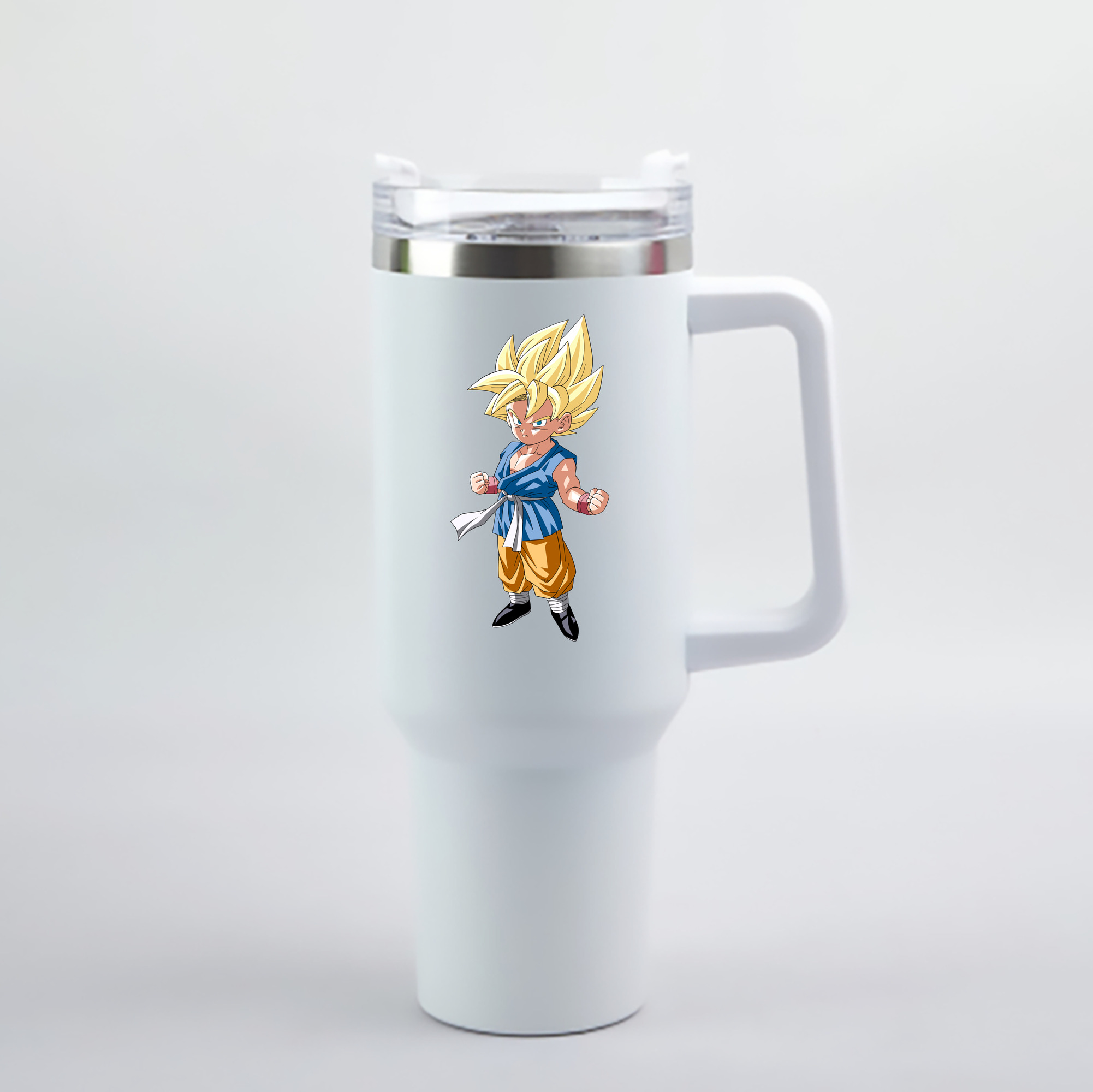 （画像用） ドラゴンボール 孫 悟飯（そんごはん）DRAGON BALL Son Gohan 1200mL車用タンブラー - クリスタルステッカー（プラスチックストロー付き）