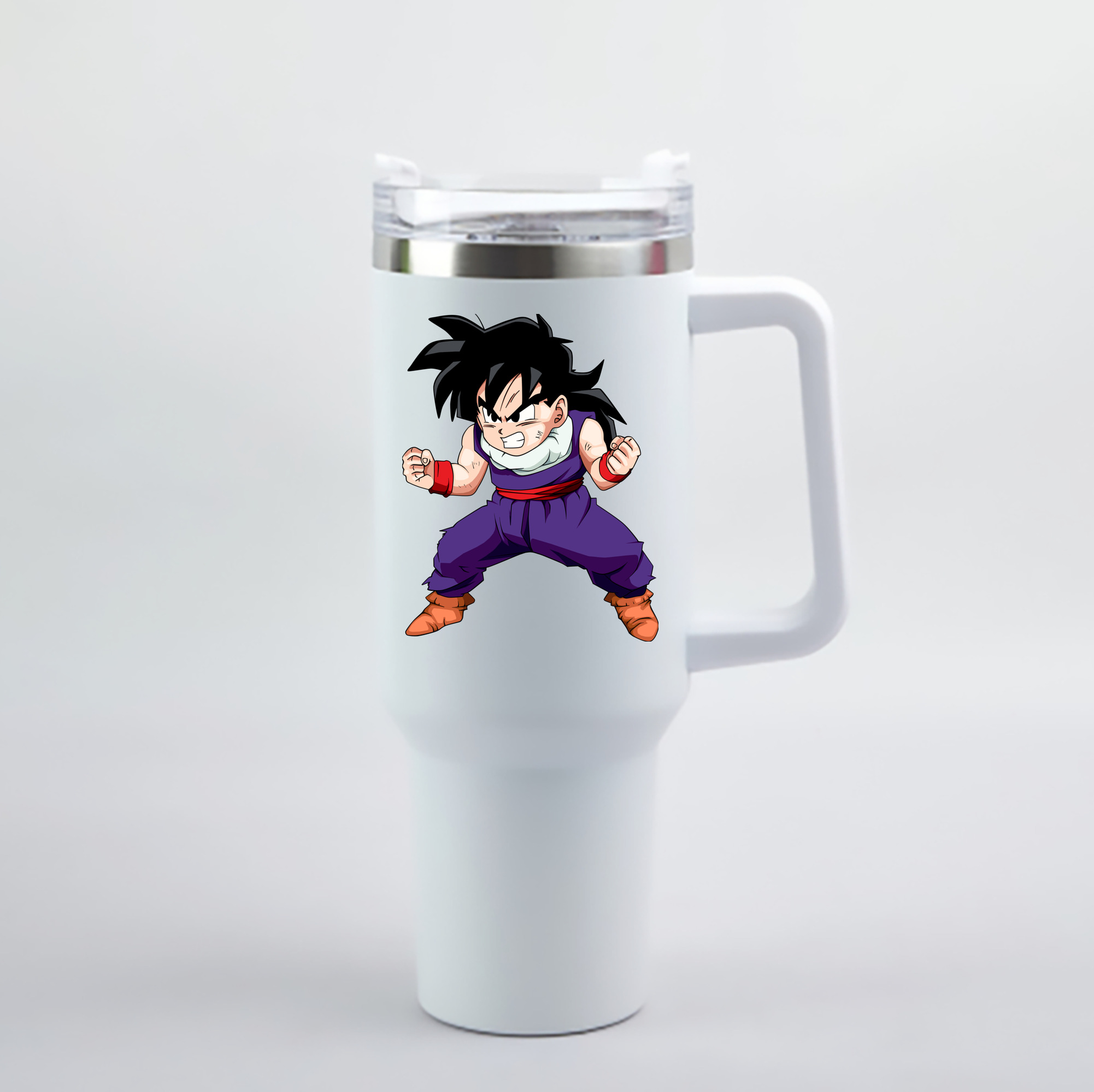 （画像用） ドラゴンボール 孫 悟飯（そんごはん）DRAGON BALL Son Gohan 1200mL車用タンブラー - クリスタルステッカー（プラスチックストロー付き）