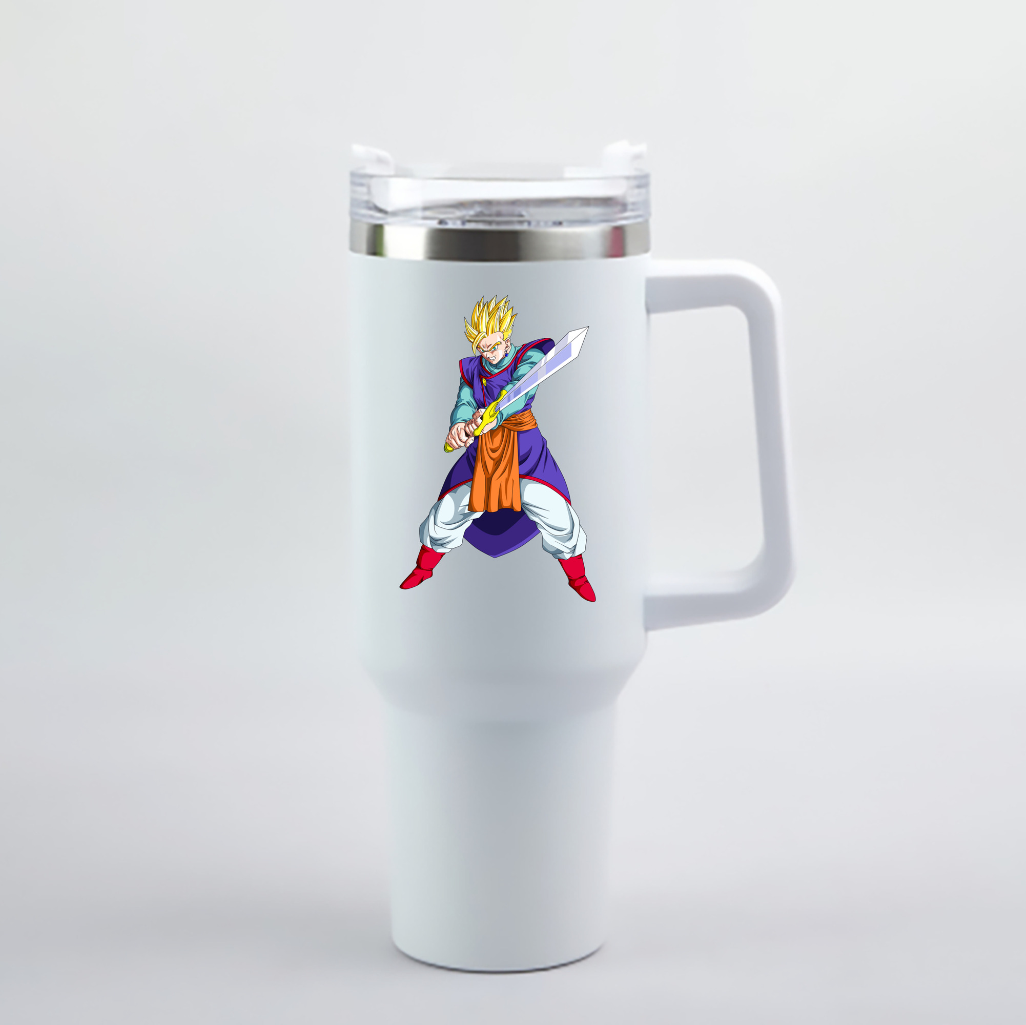 （画像用） ドラゴンボール 孫 悟飯（そんごはん）DRAGON BALL Son Gohan 1200mL車用タンブラー - クリスタルステッカー（プラスチックストロー付き）