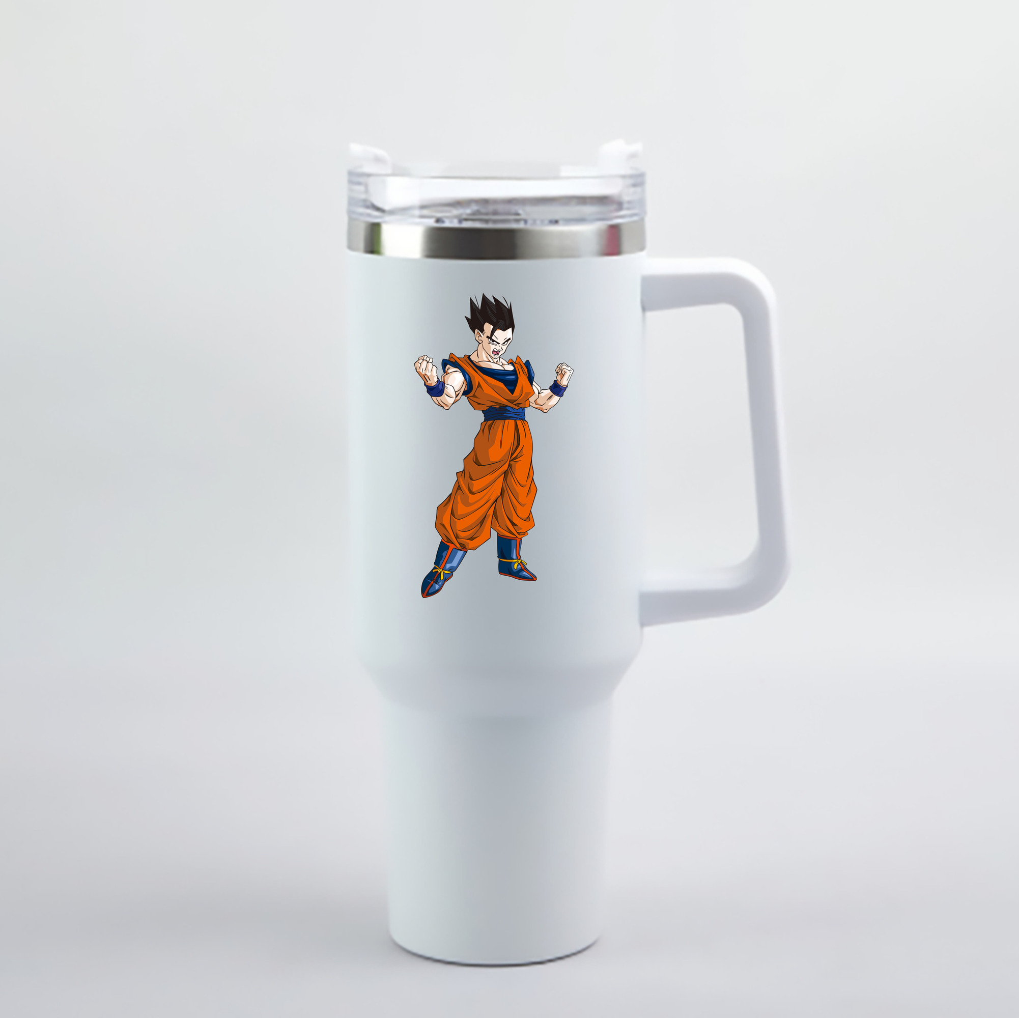 （画像用） ドラゴンボール 孫 悟飯（そんごはん）DRAGON BALL Son Gohan 1200mL車用タンブラー - クリスタルステッカー（プラスチックストロー付き）