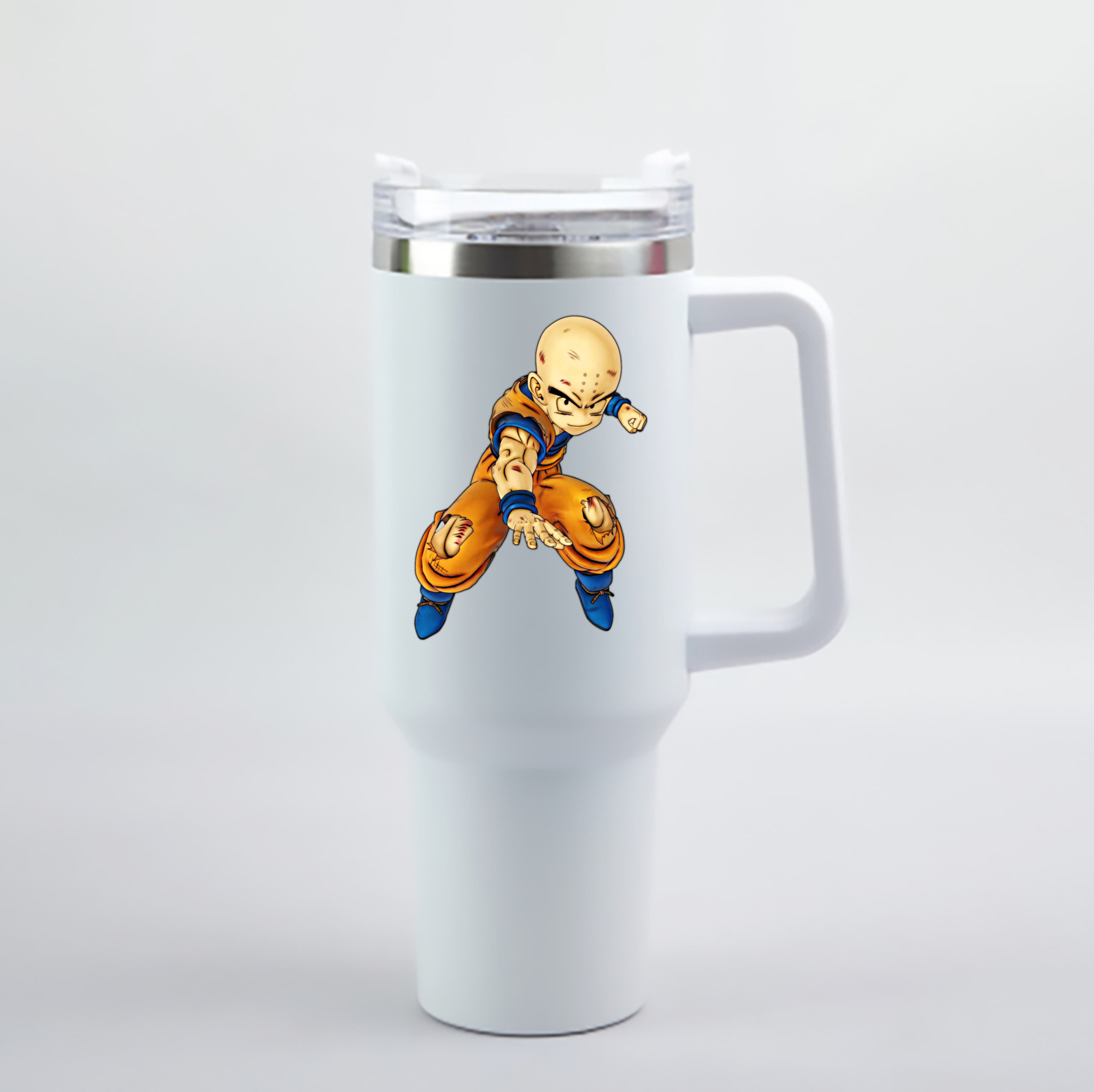 （画像用） ドラゴンボール クリリン DRAGON BALL krillin 1200mL車用タンブラー - クリスタルステッカー（プラスチックストロー付き）