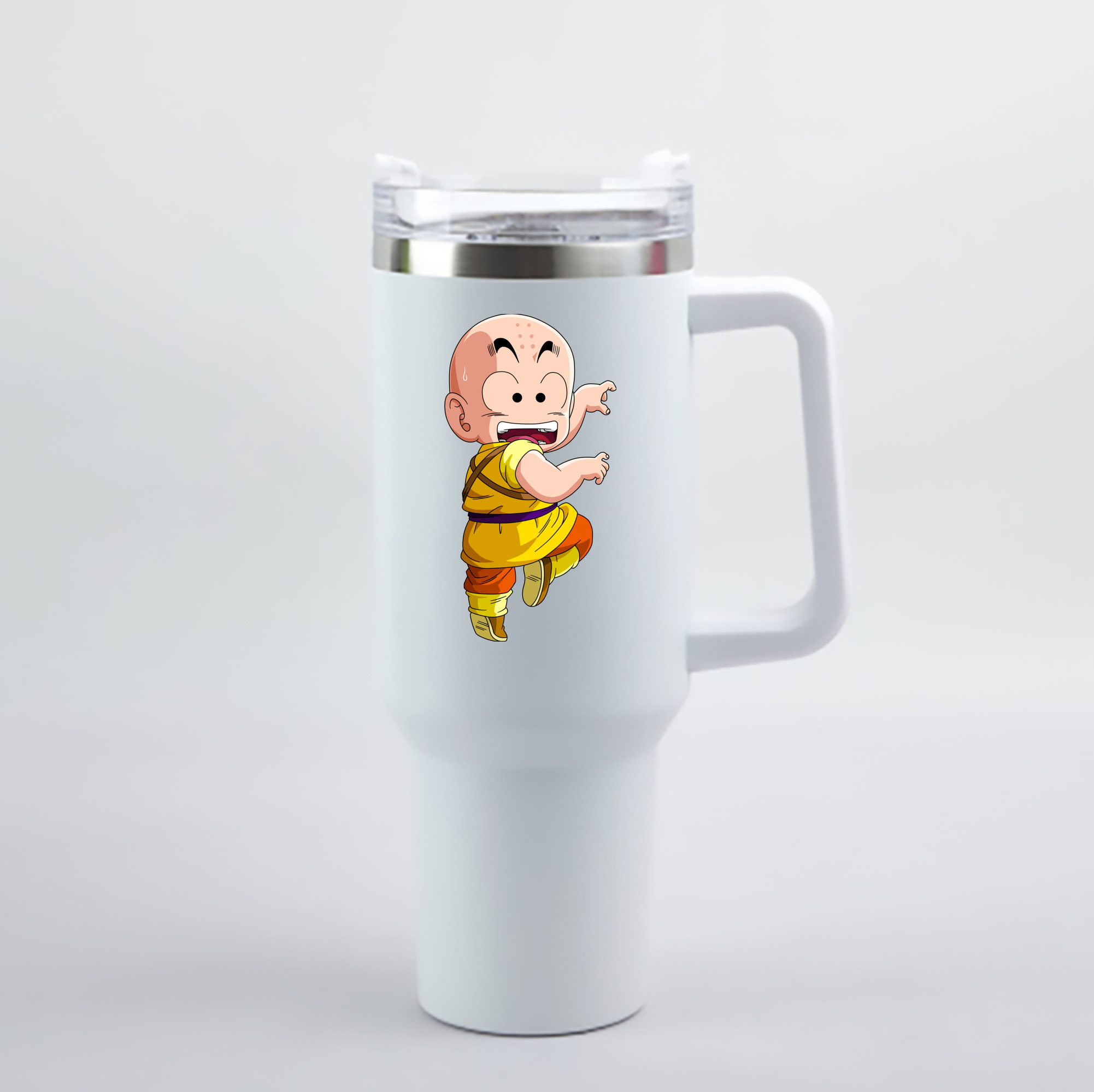 （画像用） ドラゴンボール クリリン DRAGON BALL krillin 1200mL車用タンブラー - クリスタルステッカー（プラスチックストロー付き）