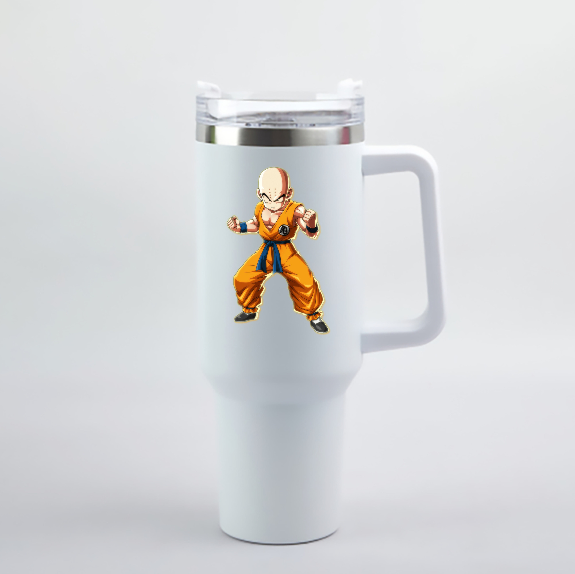 （画像用） ドラゴンボール クリリン DRAGON BALL krillin 1200mL車用タンブラー - クリスタルステッカー（プラスチックストロー付き）
