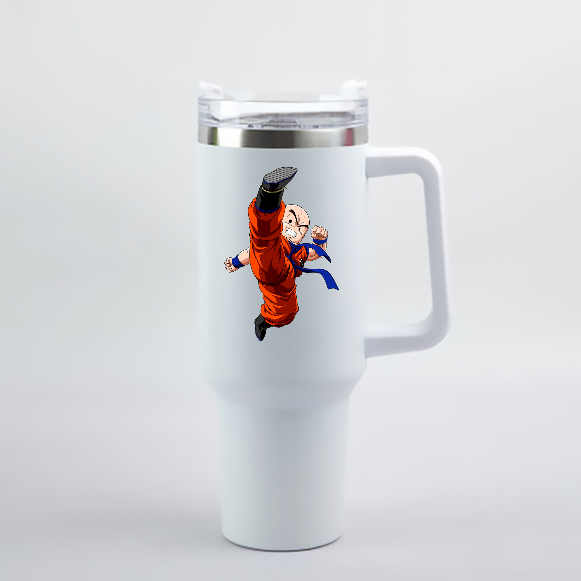 （画像用） ドラゴンボール クリリン DRAGON BALL krillin 1200mL車用タンブラー - クリスタルステッカー（プラスチックストロー付き）