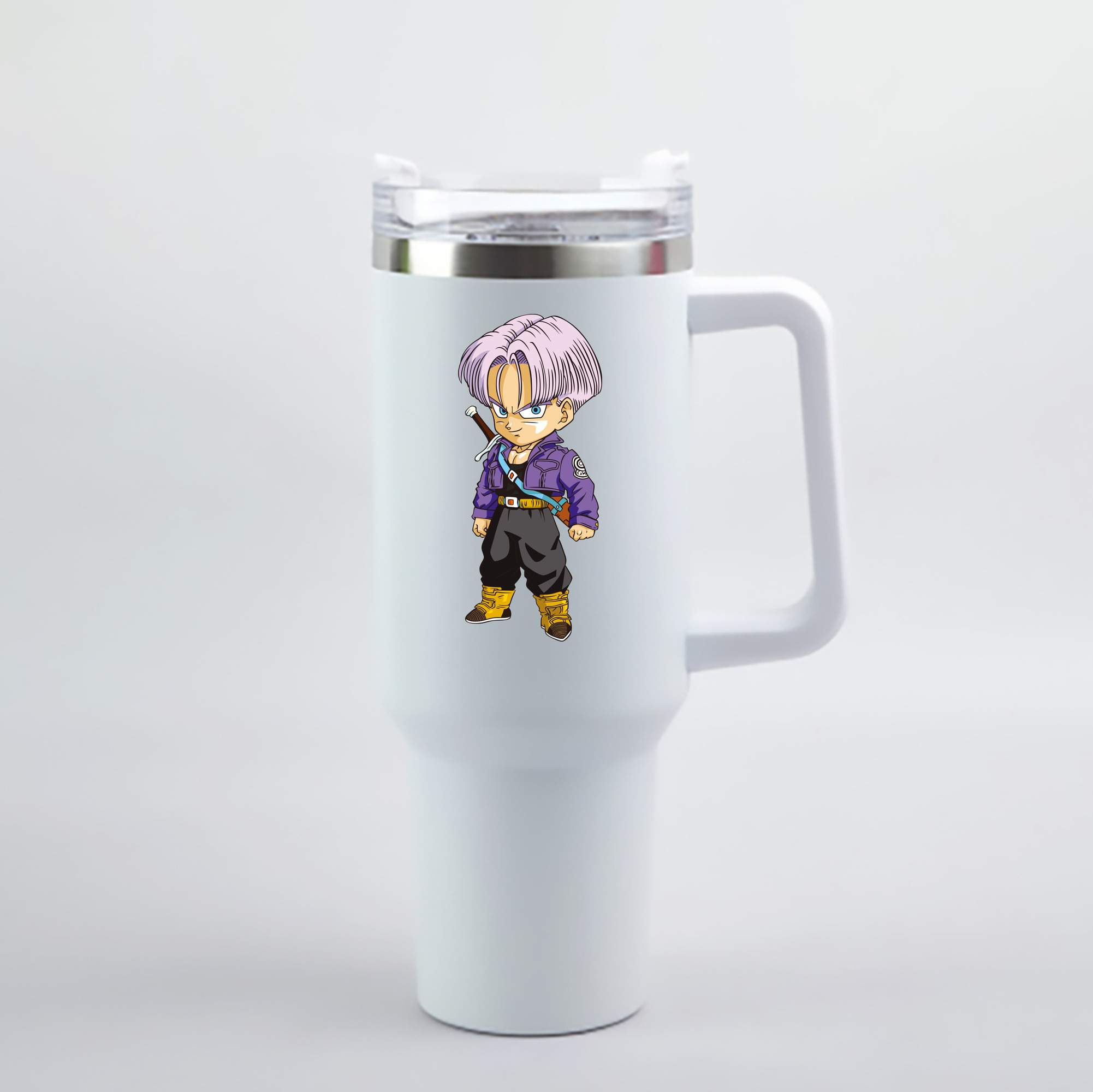 （画像用） ドラゴンボール トランクス（Torankusu）DRAGON BALL Trunks 1200mL車用タンブラー - クリスタルステッカー（プラスチックストロー付き）