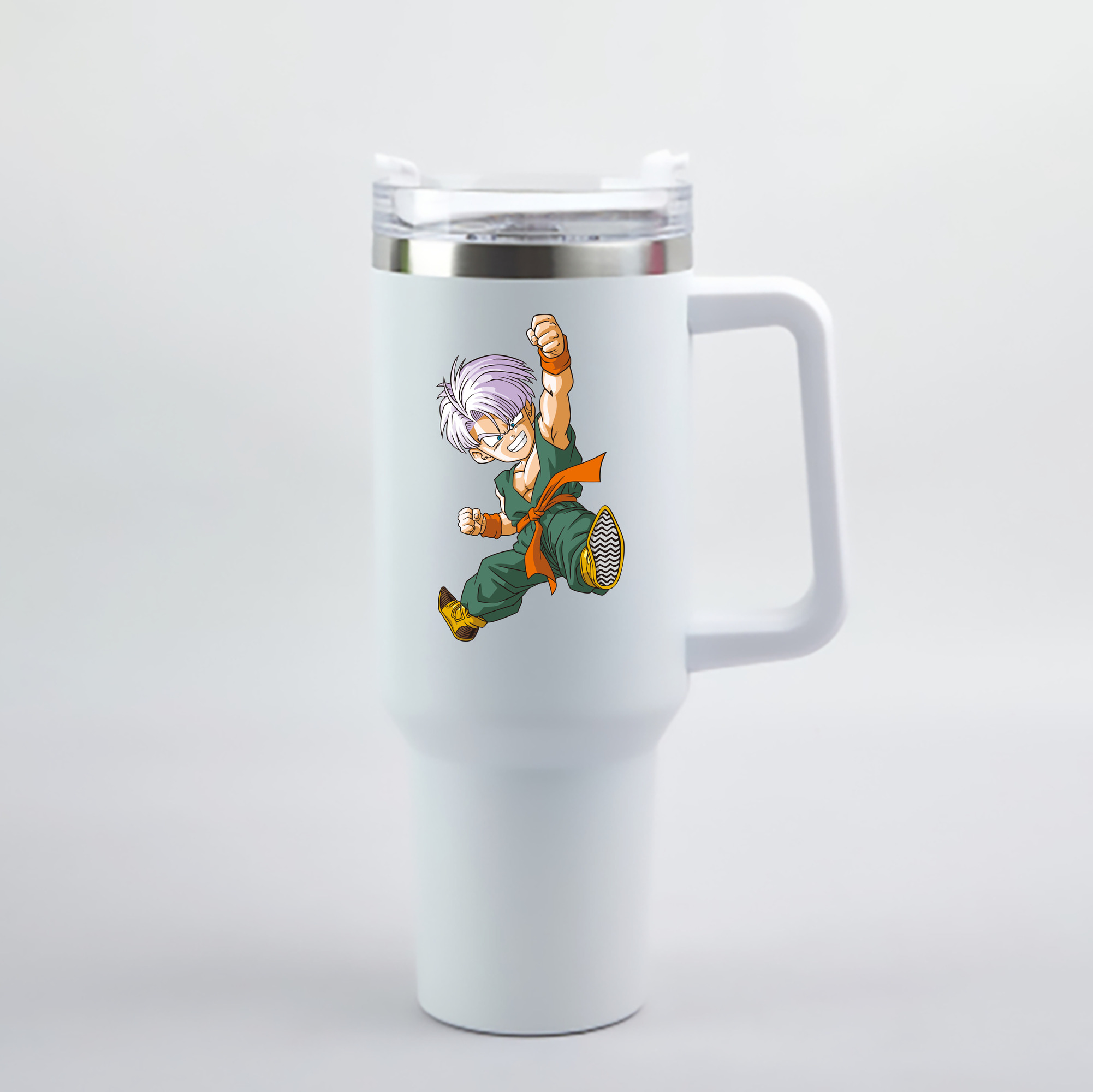 （画像用） ドラゴンボール トランクス（Torankusu）DRAGON BALL Trunks 1200mL車用タンブラー - クリスタルステッカー（プラスチックストロー付き）
