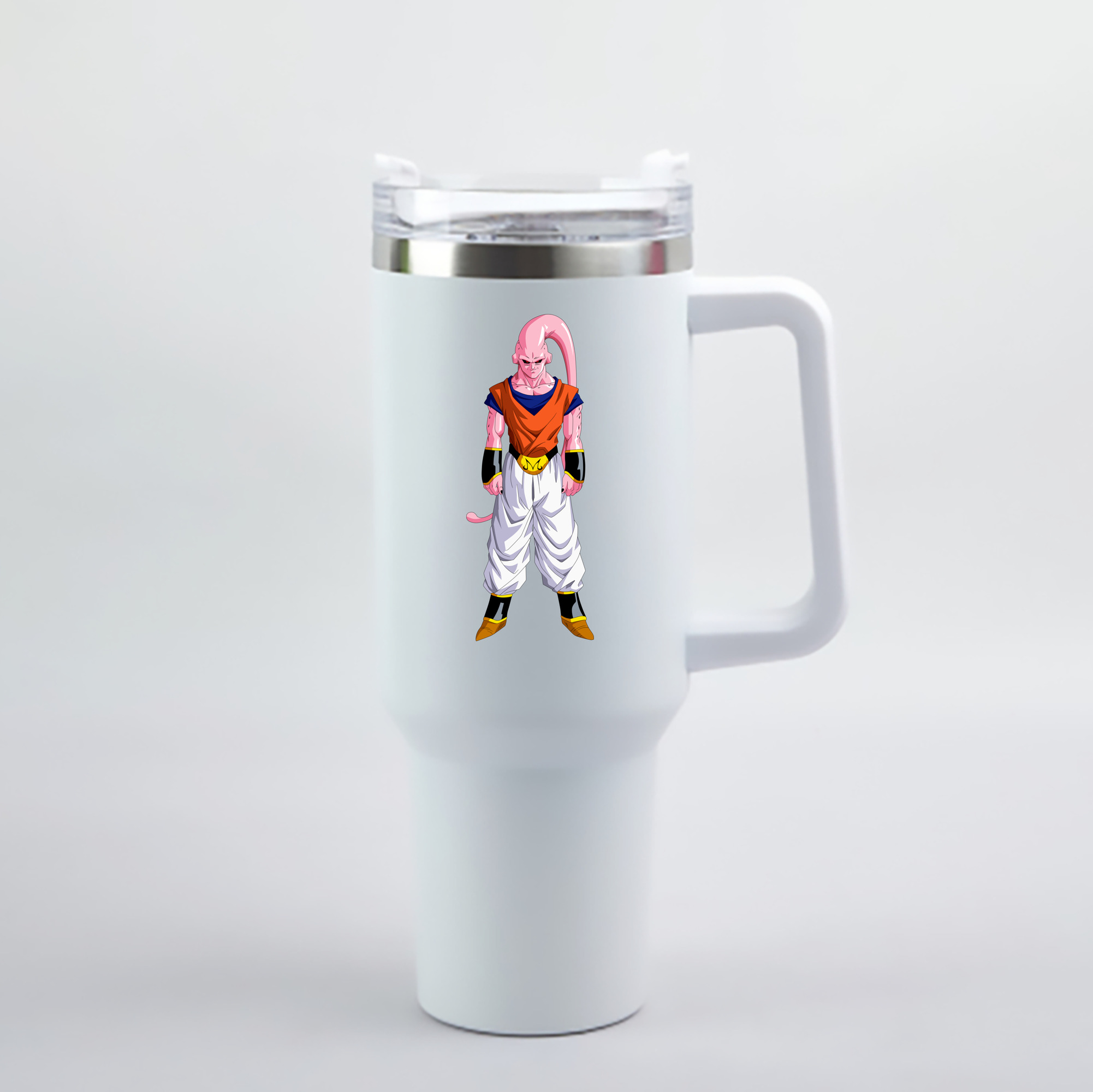 （画像用） ドラゴンボール 魔人ブウ DRAGON BALL Majin Buu 1200mL車用タンブラー - クリスタルステッカー（プラスチックストロー付き）