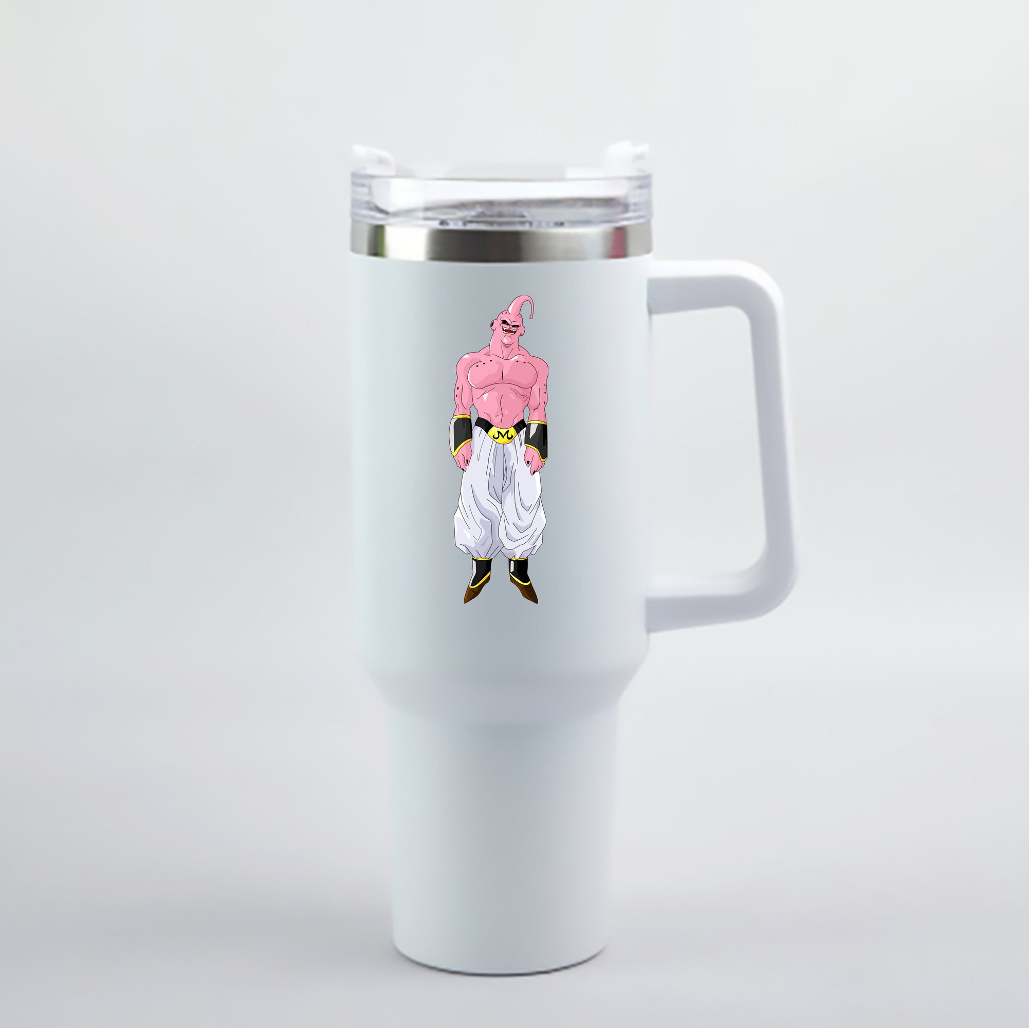 （画像用） ドラゴンボール 魔人ブウ DRAGON BALL Majin Buu 1200mL車用タンブラー - クリスタルステッカー（プラスチックストロー付き）