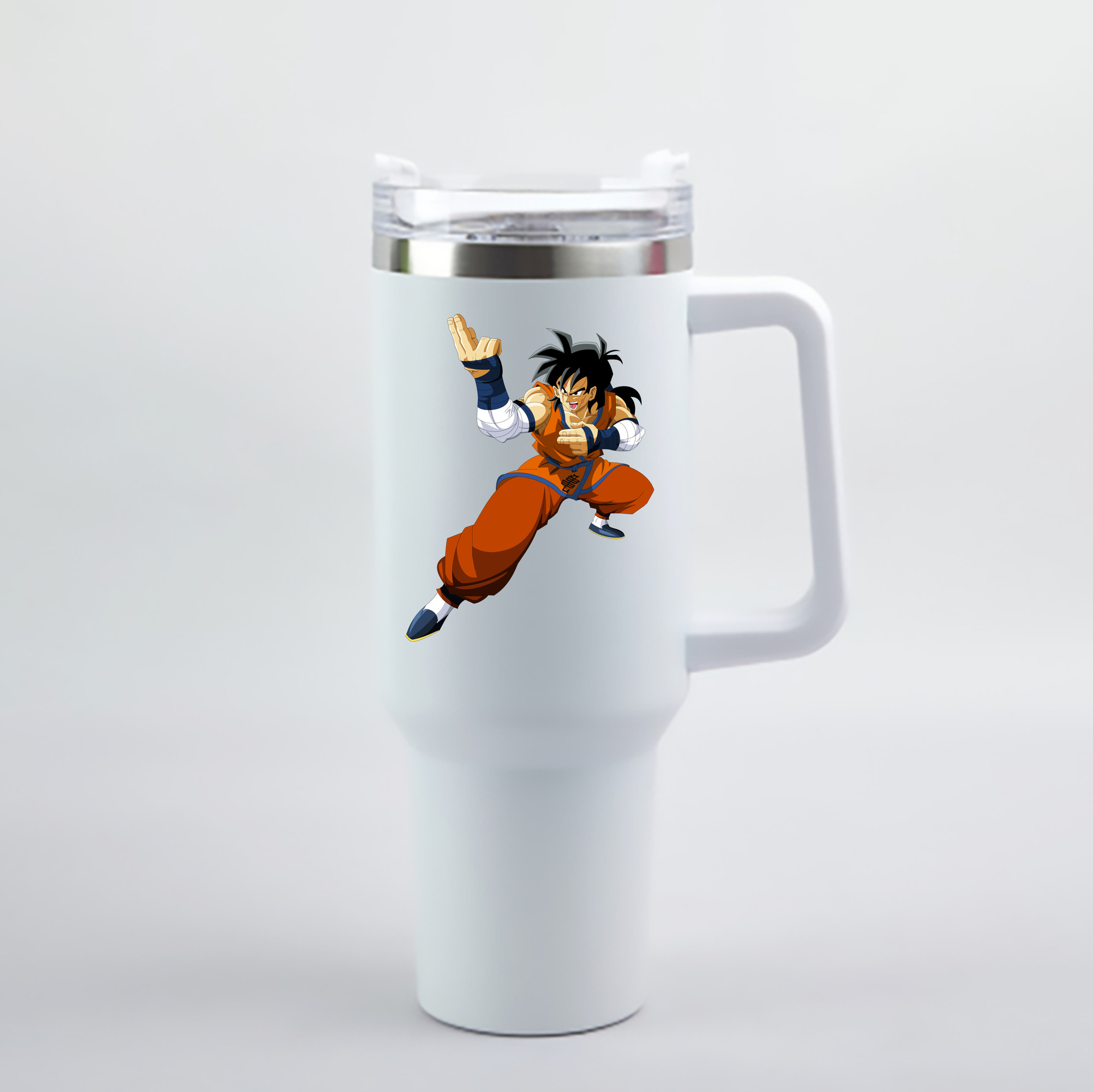 （画像用） ドラゴンボール ヤムチャ DRAGON BALL Yamcha 1200mL車用タンブラー - クリスタルステッカー（プラスチックストロー付き）